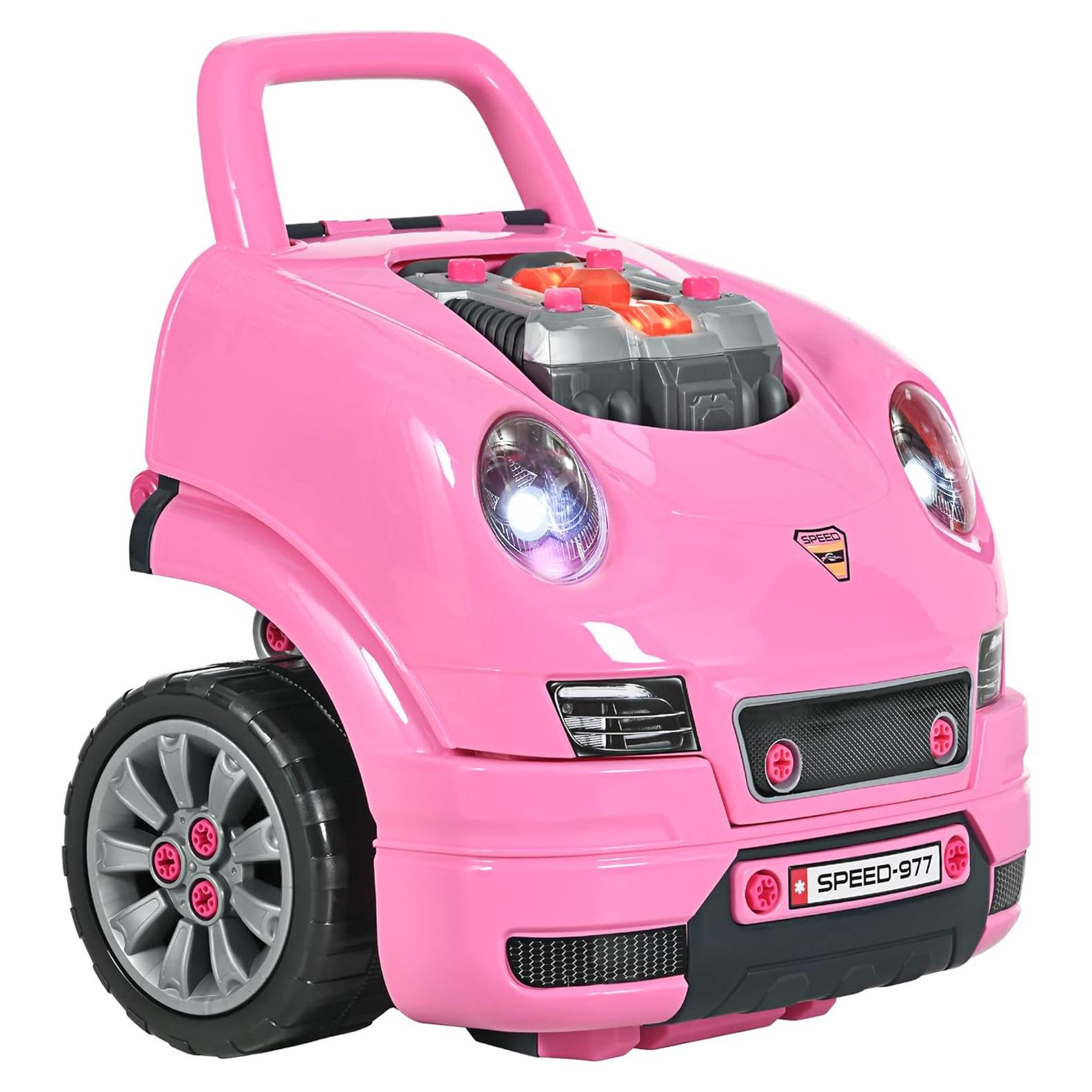 Juguete de Motor de Camión Qaba Rosa 61 Piezas para Niños