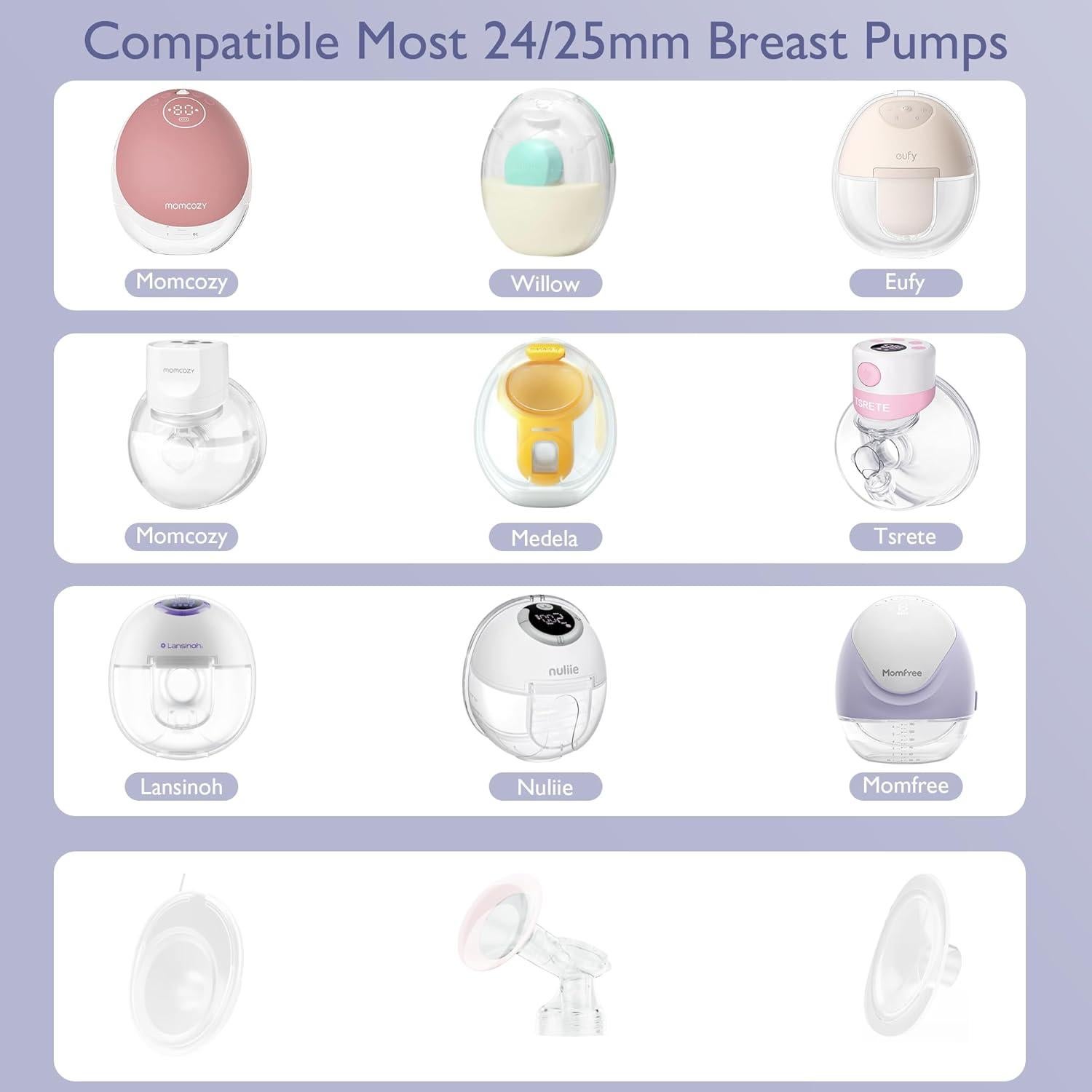 Kit de Bridas para Extractor de Leche Momfree 8PCS 15-21mm