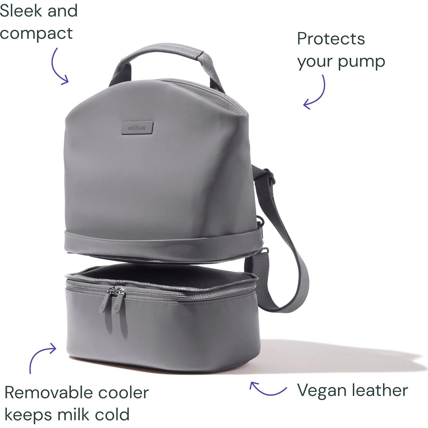 Bolsa de Extractor de Leche Willow Gris con Enfriador Desmontable