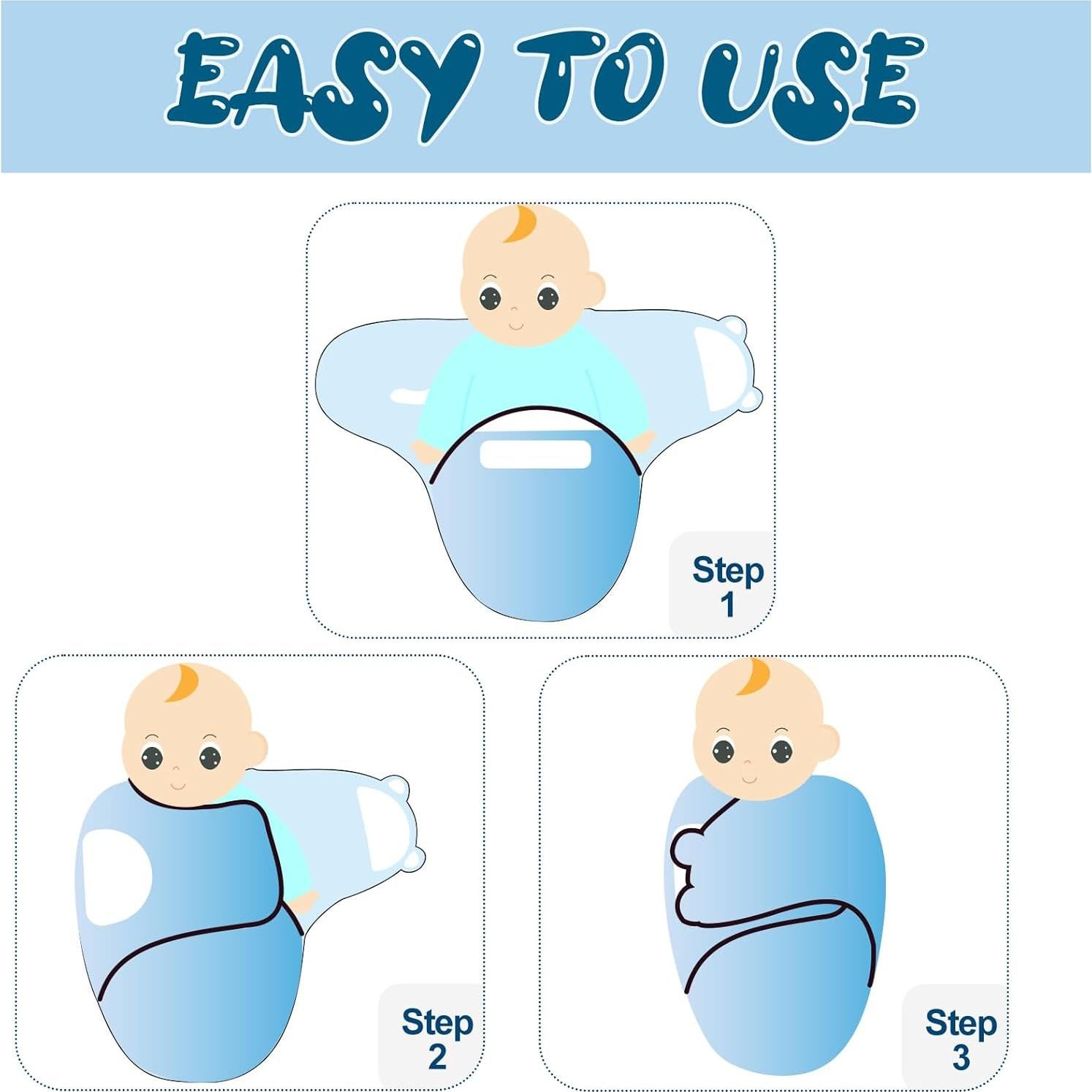 Saco de Sueño para Bebés Fecawd 0-3 Meses Azul Ajustable