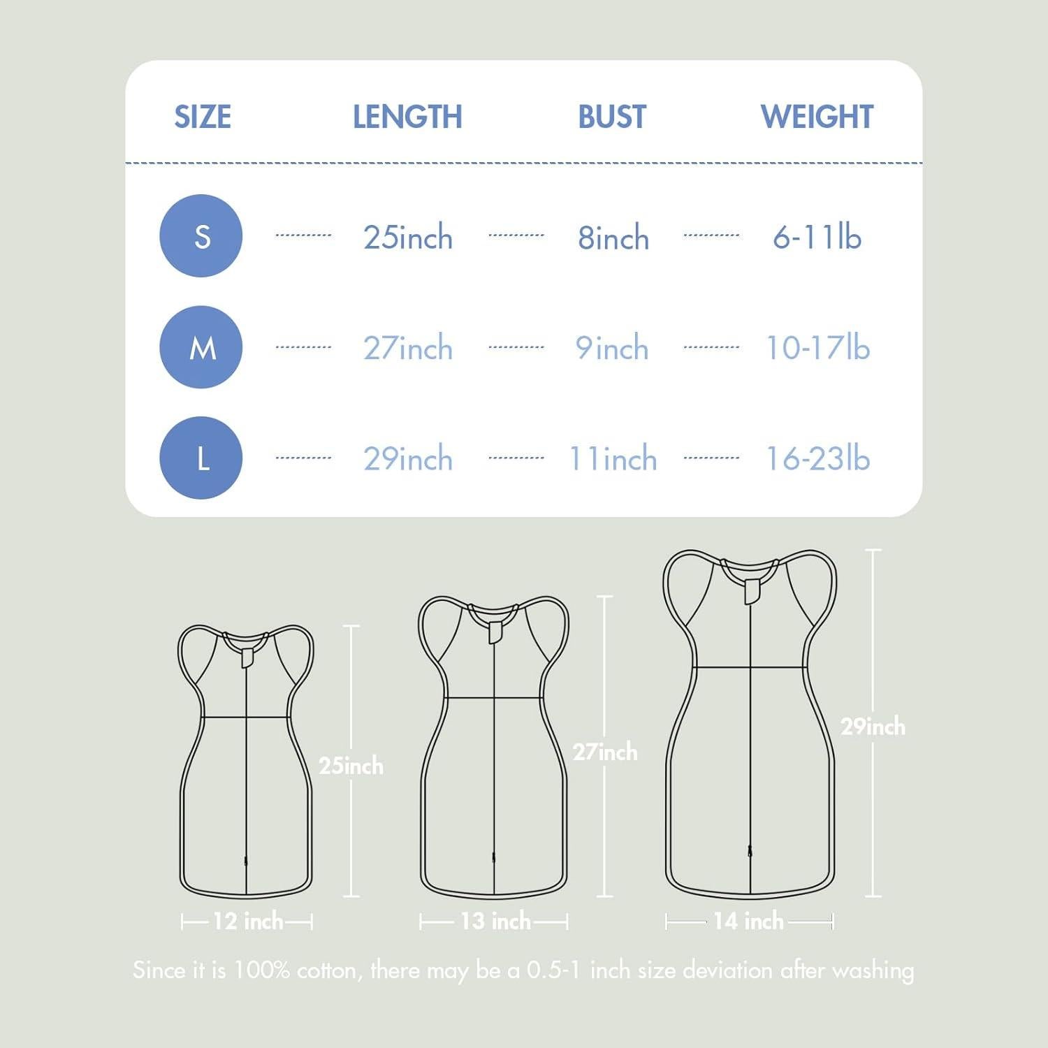 Saco de Dormir Transicional ANYEDDE 0-3 Meses Algodón Azul