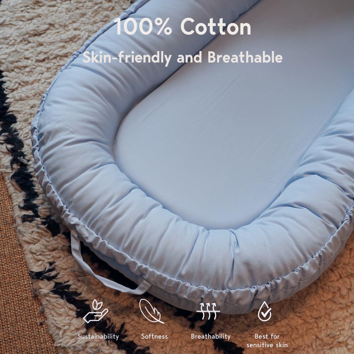 Sofá para Bebés CooCooBaby Azul 100% Algodón Transpirable