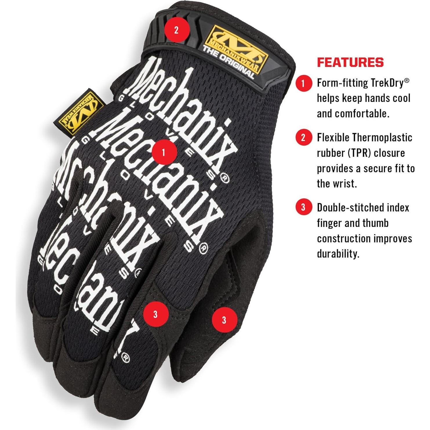 Guantes Mechanix Wear Original X-Large Negro Táctiles