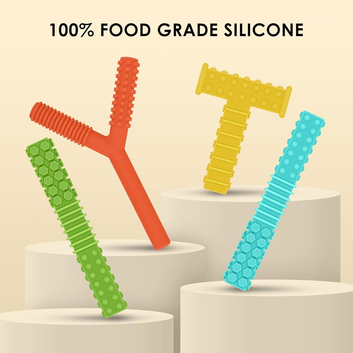 Juguetes Masticables Sensoriales ERKOON para Niños Autistas - 4 Piezas