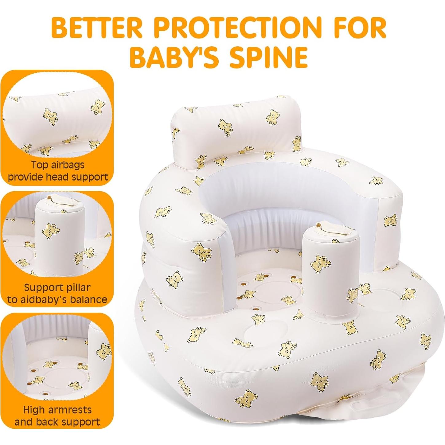 Silla Inflable para Bebé Momsnug con Bomba - Oso