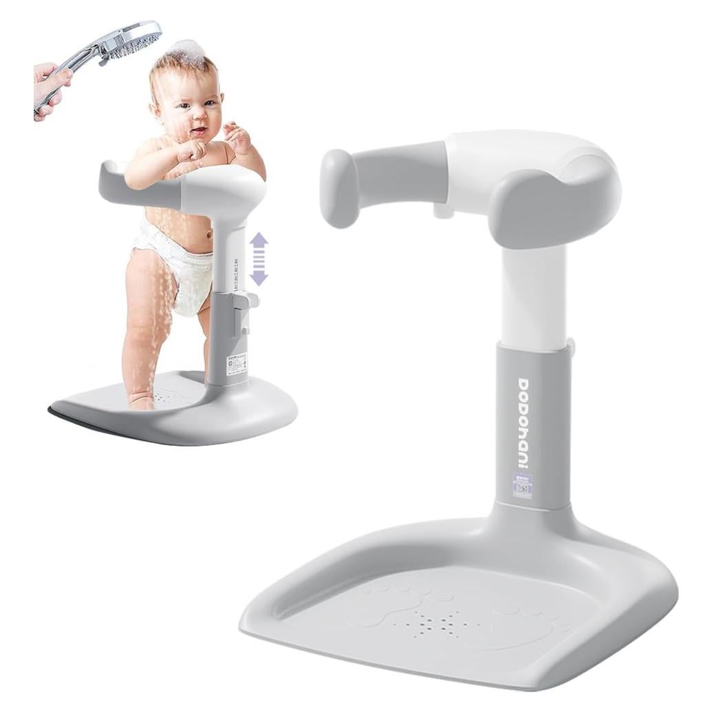 Soporte para Ducha de Bebé Gris 2025 Ajustable Antideslizante