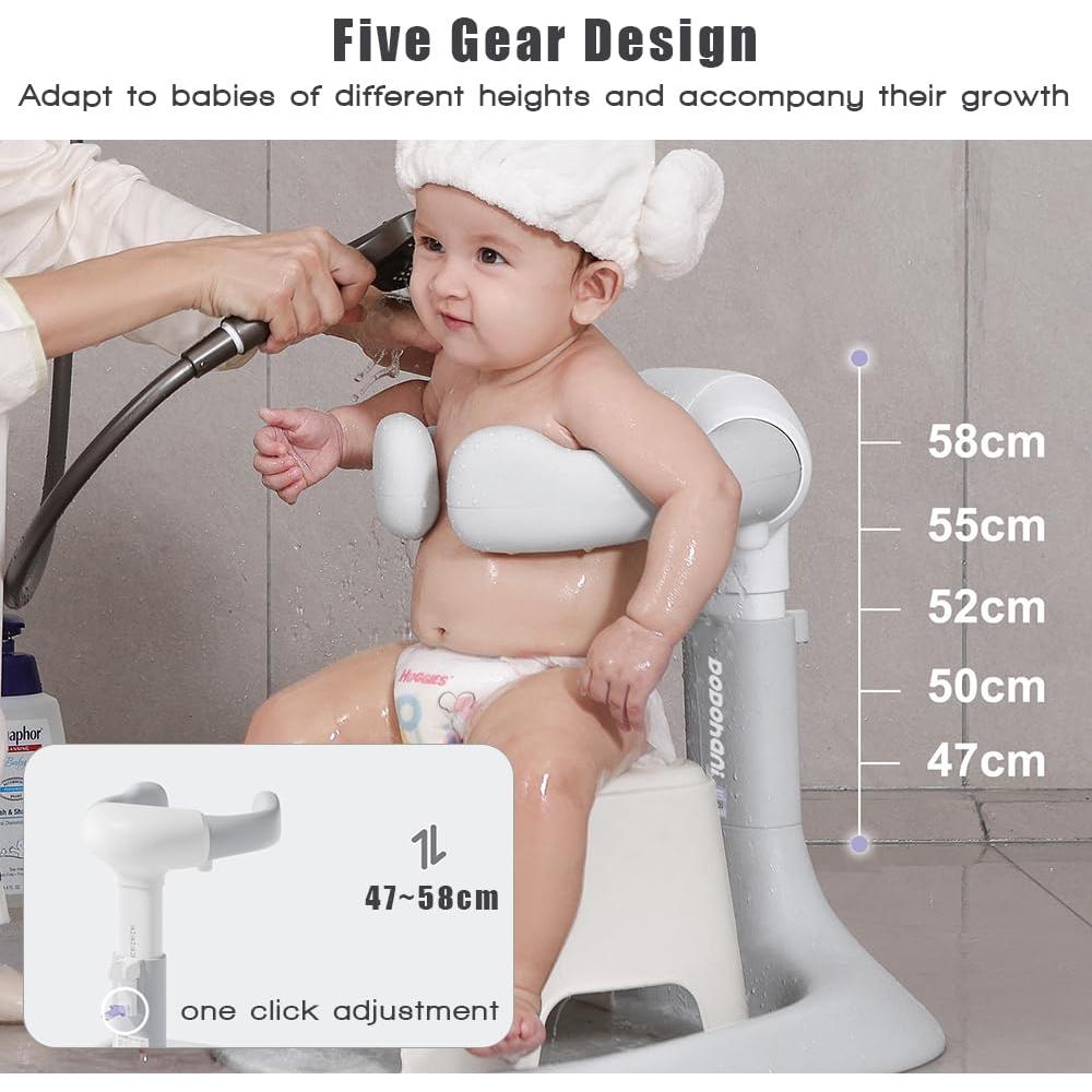 Soporte para Ducha de Bebé Gris 2025 Ajustable Antideslizante