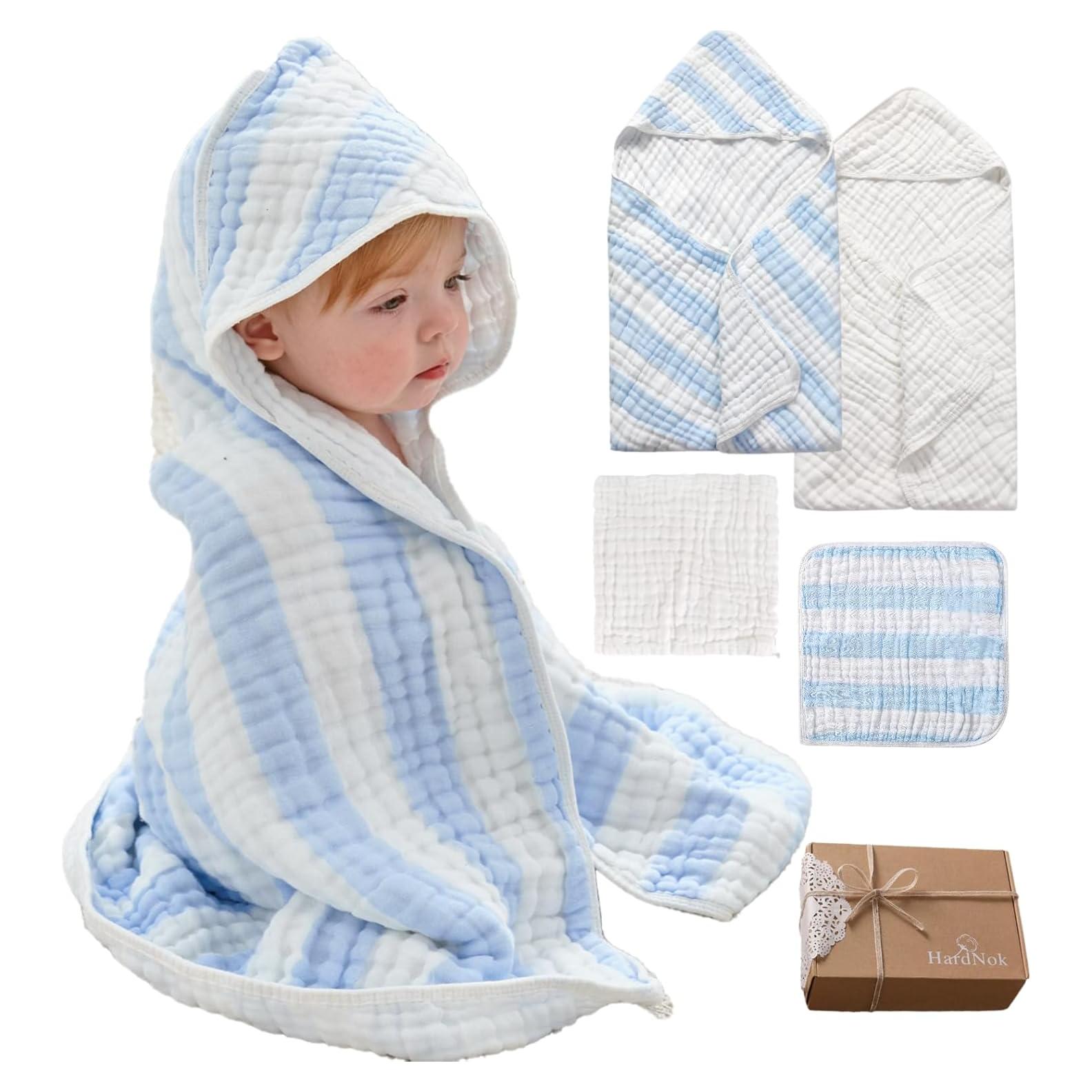 Toalla con Capucha de Muselina HardNok 81x81cm 100% Algodón