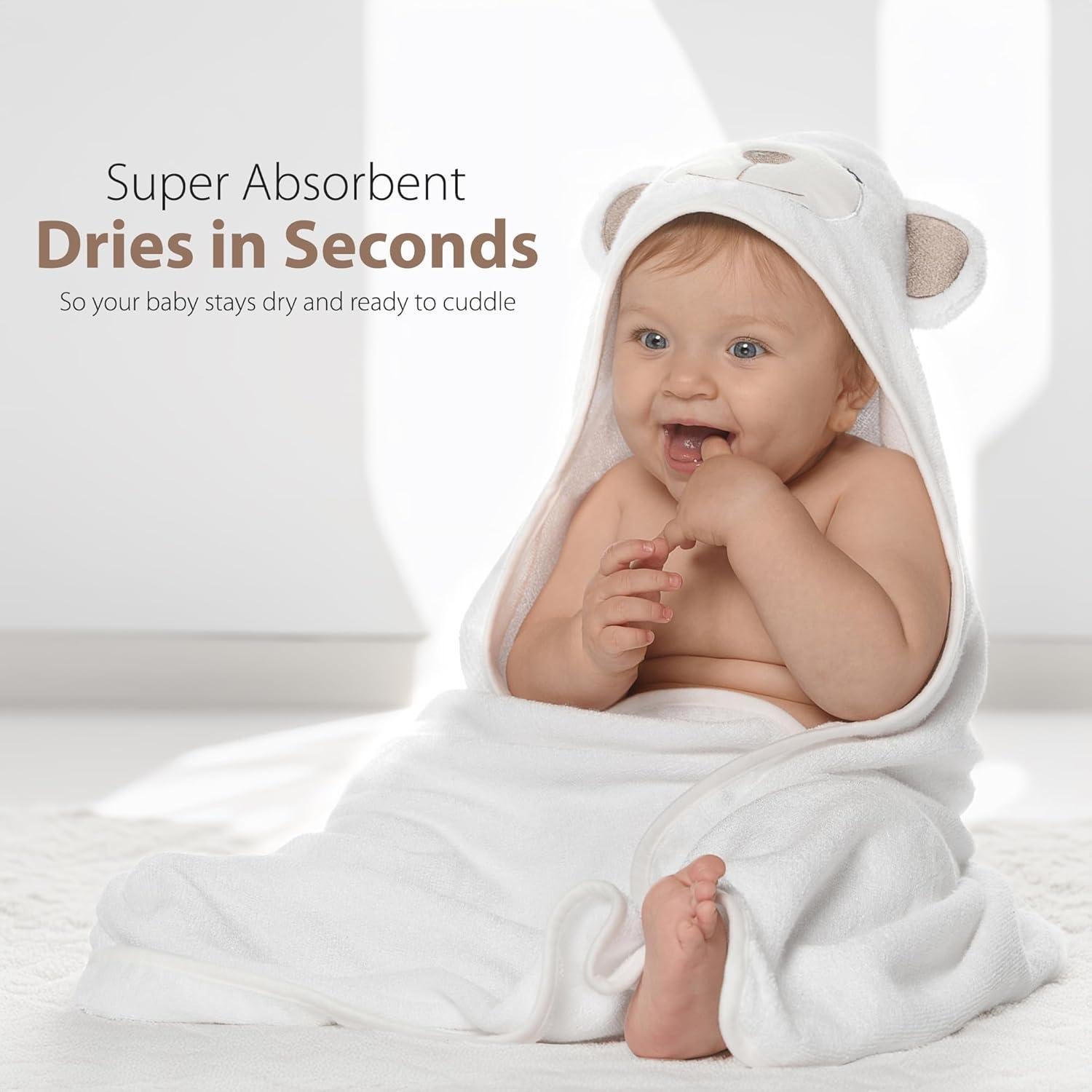 Toalla de Baño con Capucha MINIBOO Oso 88.9x88.9cm Suave