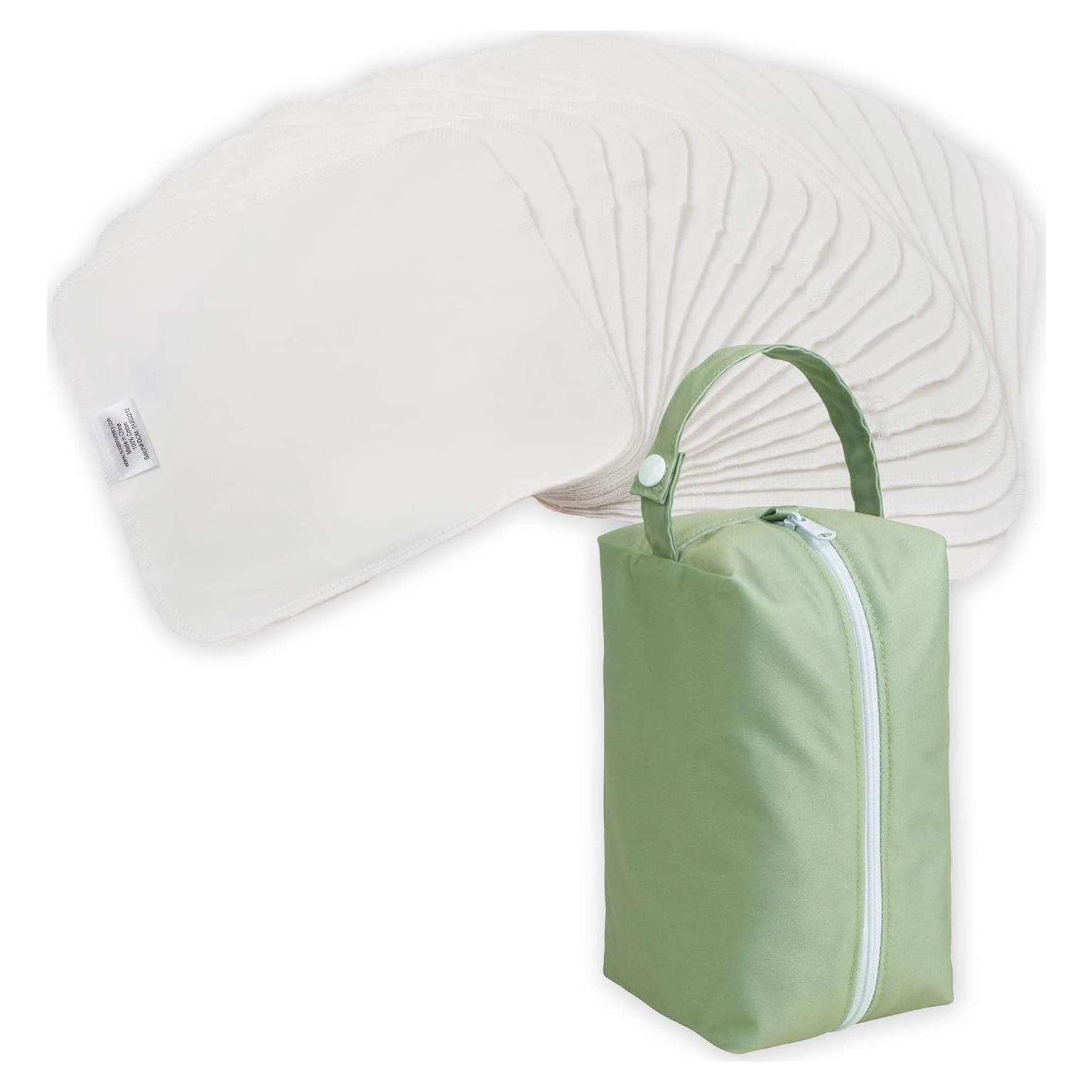 Toallitas Reutilizables de Algodón 100% Nora - 20 Unidades