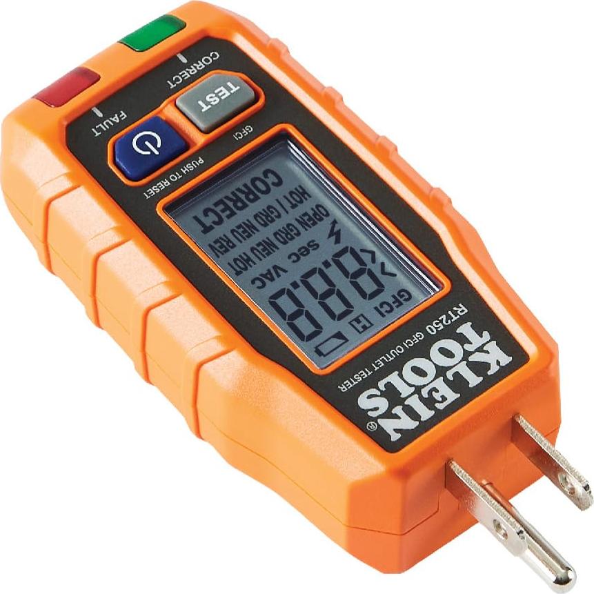 Probador GFCI Klein Tools RT250 con Pantalla LCD 120V