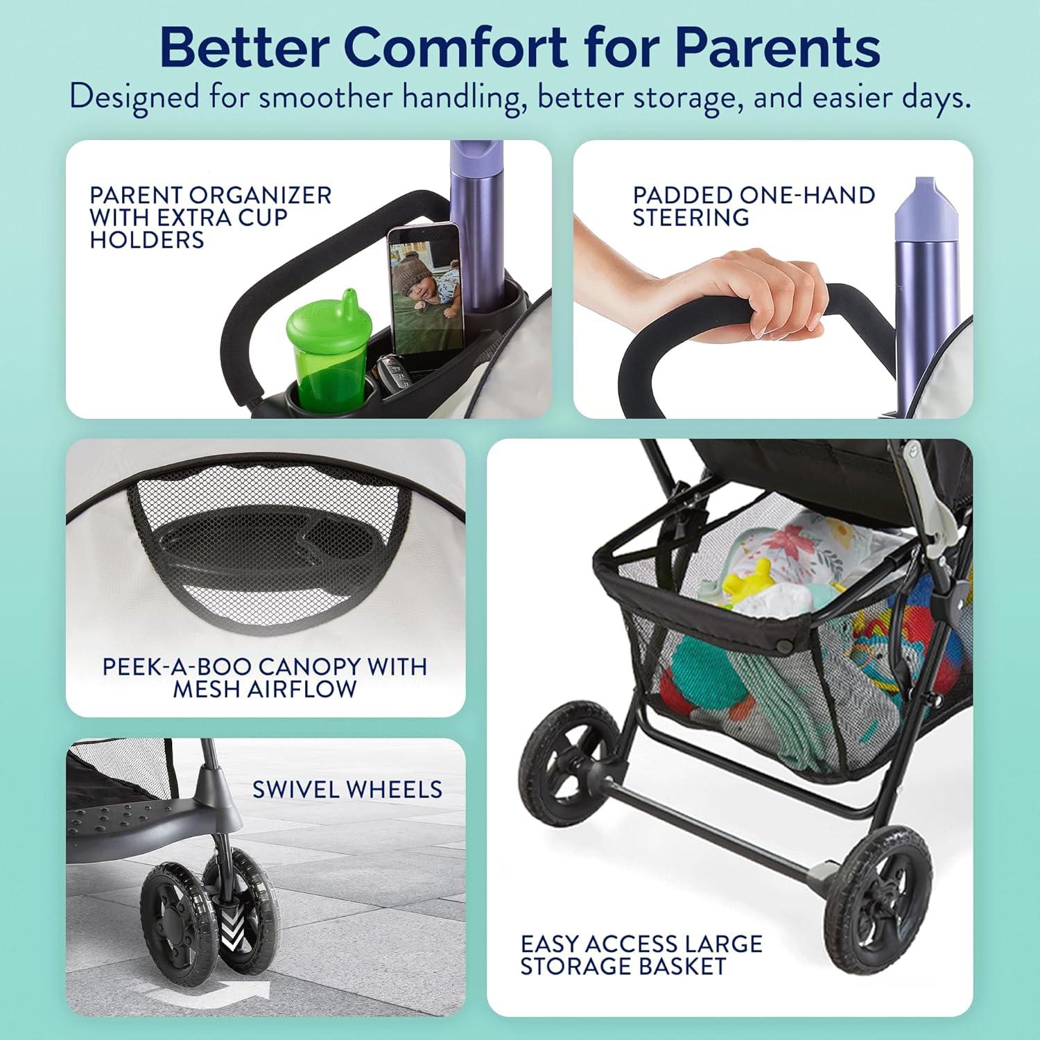 Carrito de Paraguas Ligero Kolcraft KL029 Gris Pizarra