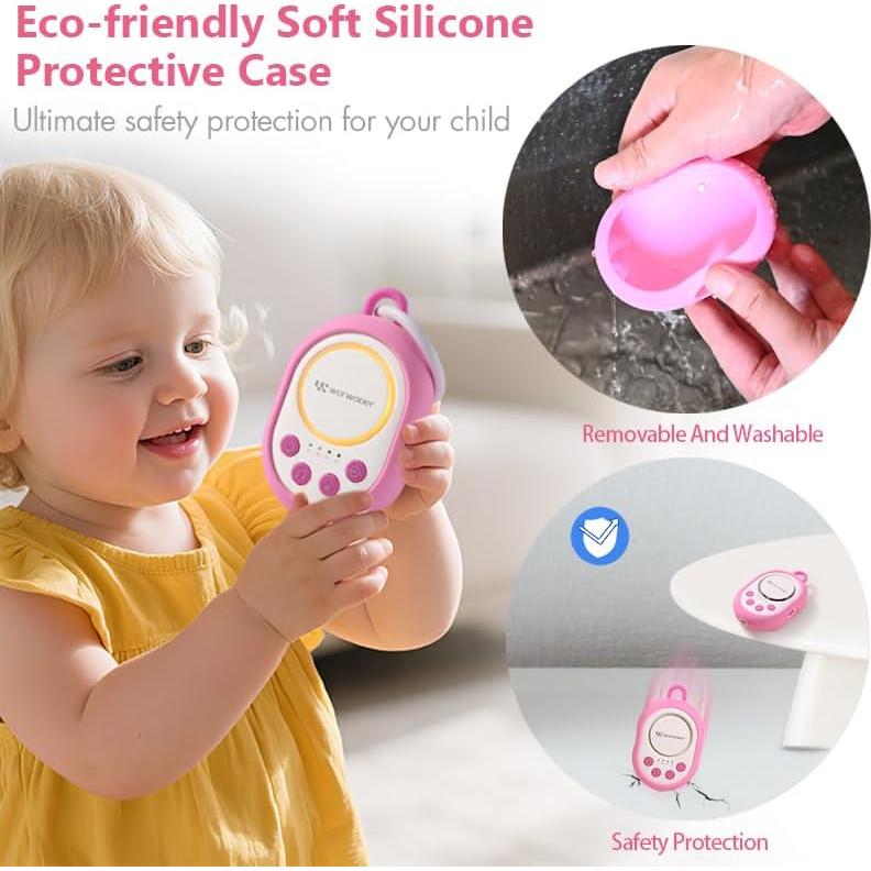 Máquina de Sonido para Bebés WorWoder Rosa, 20 Sonidos, Luz Nocturna