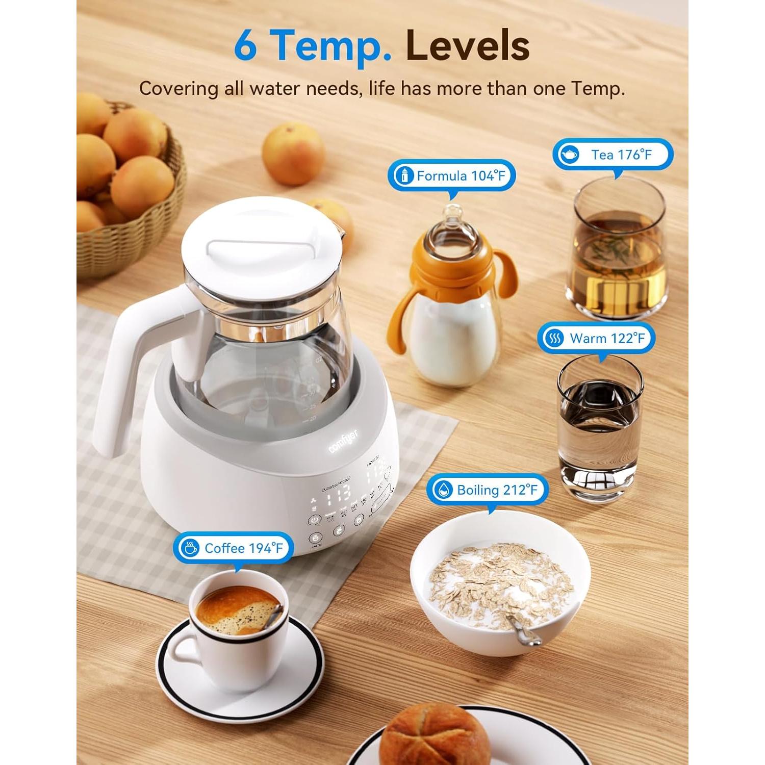 Calentador de Botellas Comfyer BK01 con Luz Nocturna y 6 Temperaturas