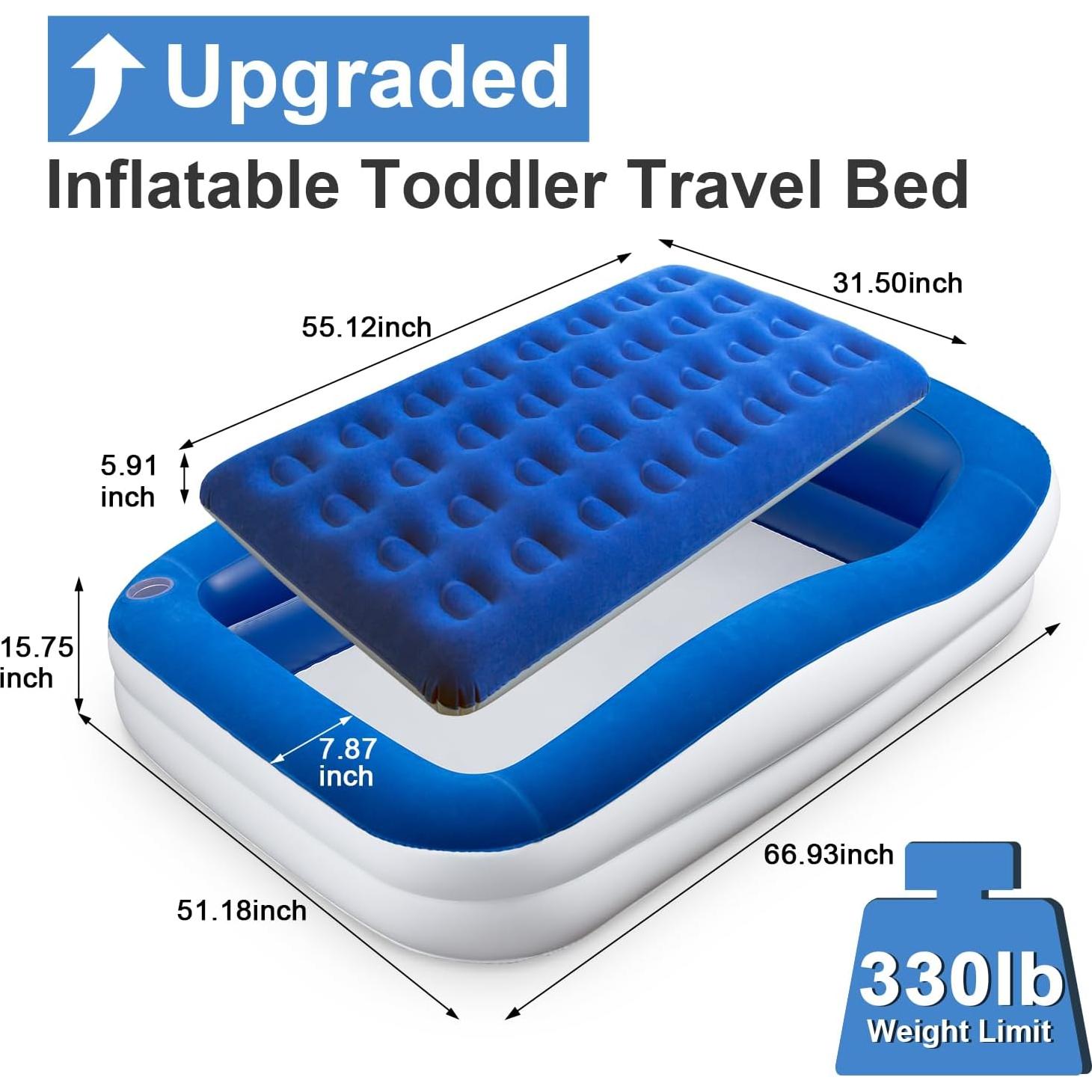 Cama de viaje inflable LOREINTA para niños pequeños - 170x130cm