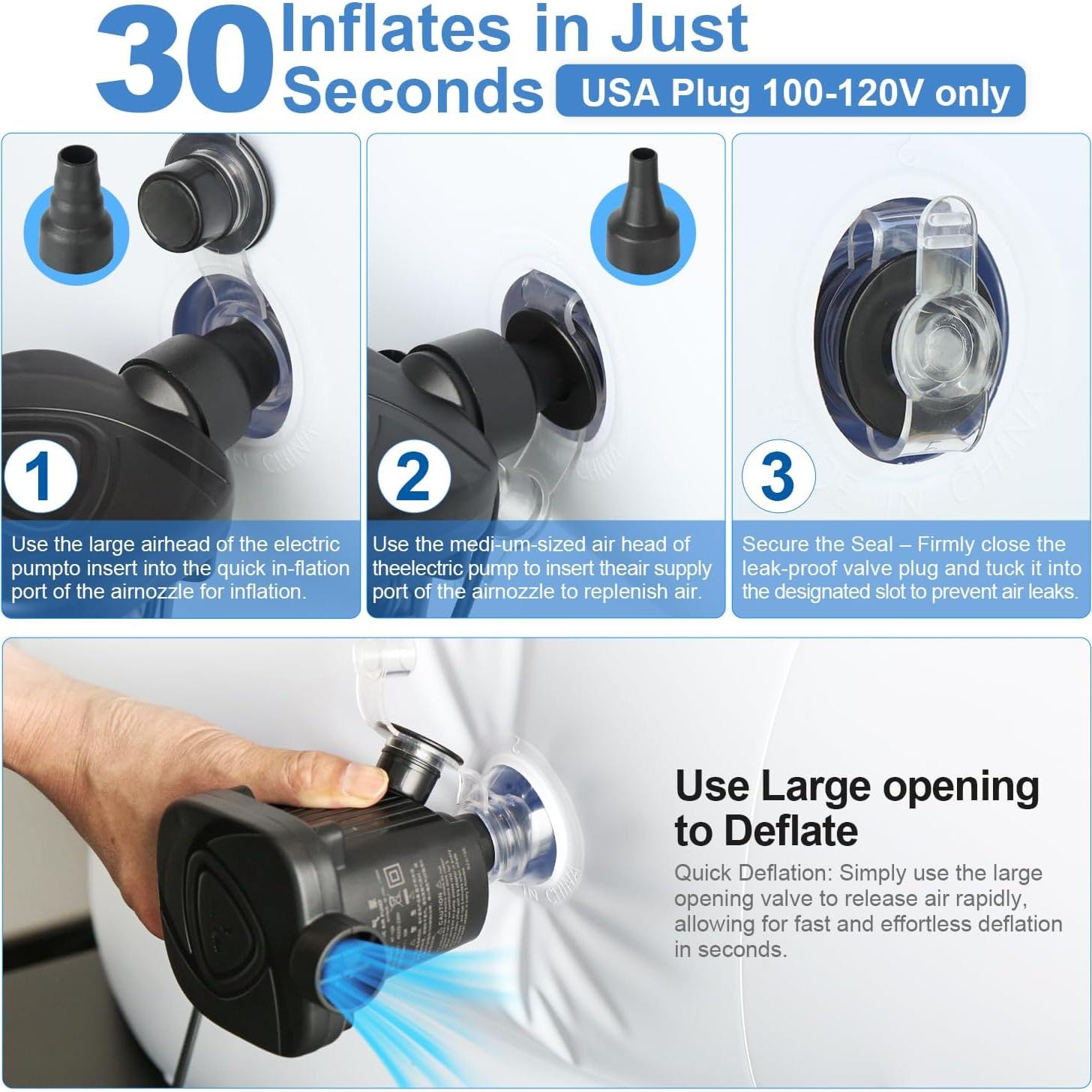 Cama de viaje inflable LOREINTA para niños pequeños - 170x130cm