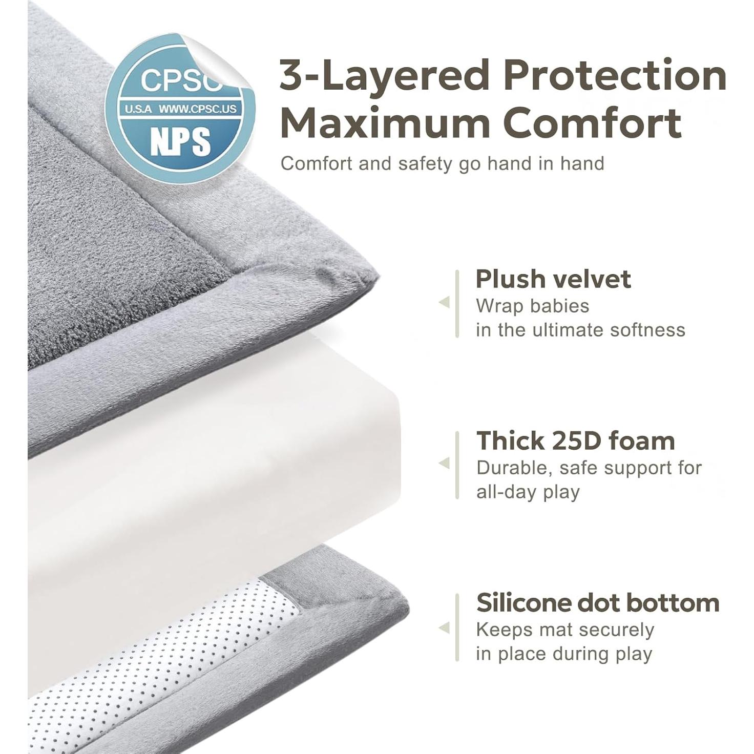 Alfombra de Juego Terciopelo Mallify 127x127 cm Antideslizante