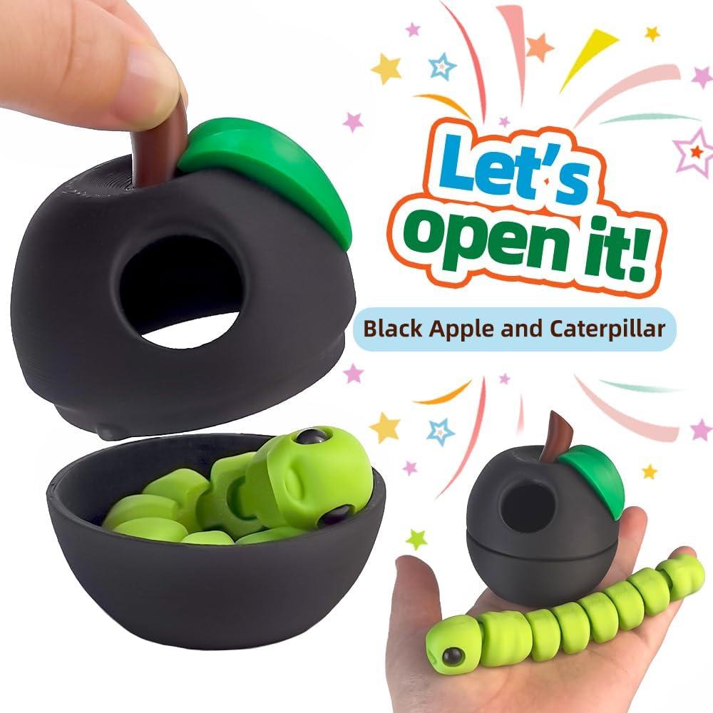 Juguete Educativo STEM Manzana 3D con Gusano WUQIREN Negro