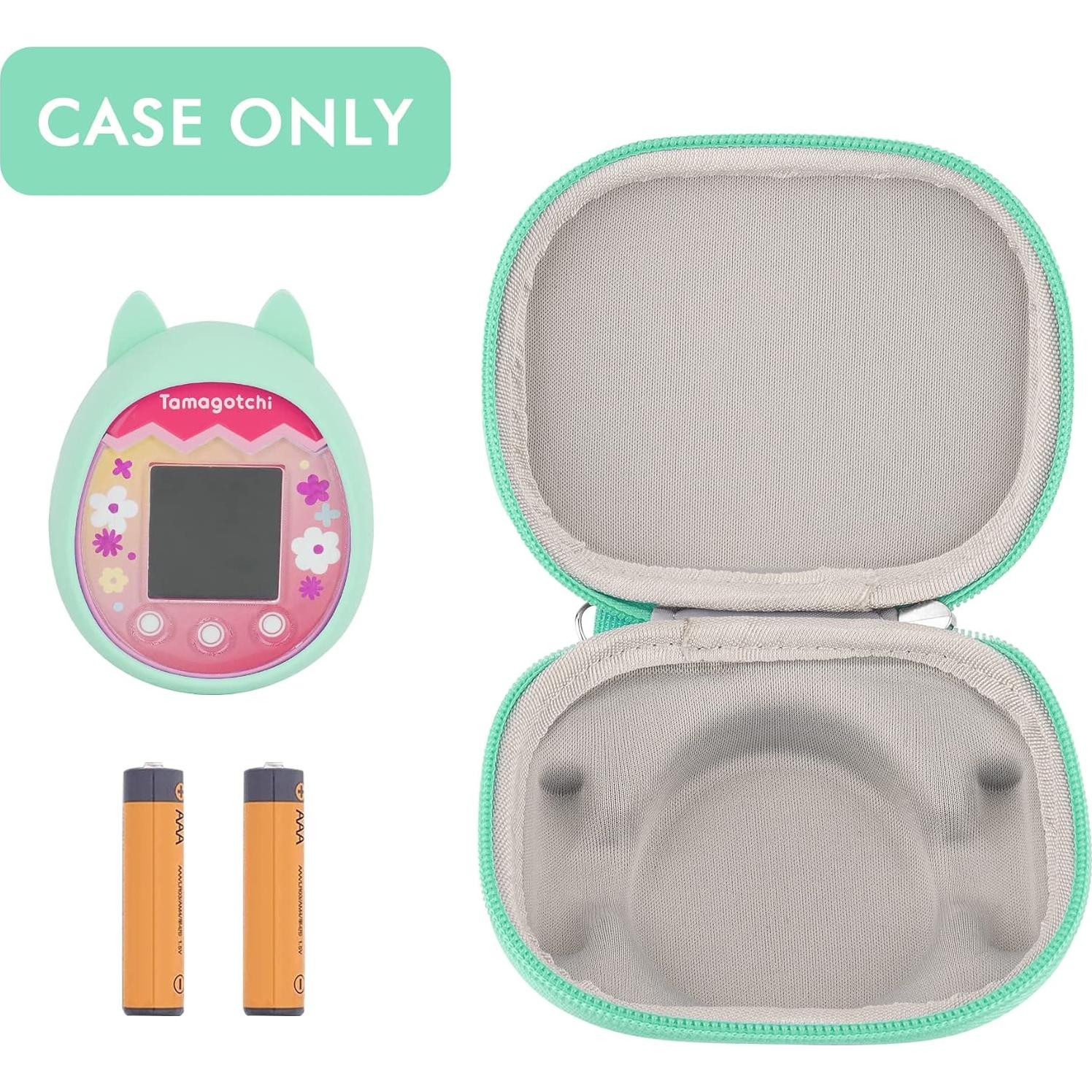 Funda de Silicona y Almacenamiento EVA para Tamagotchi Pix - Verde