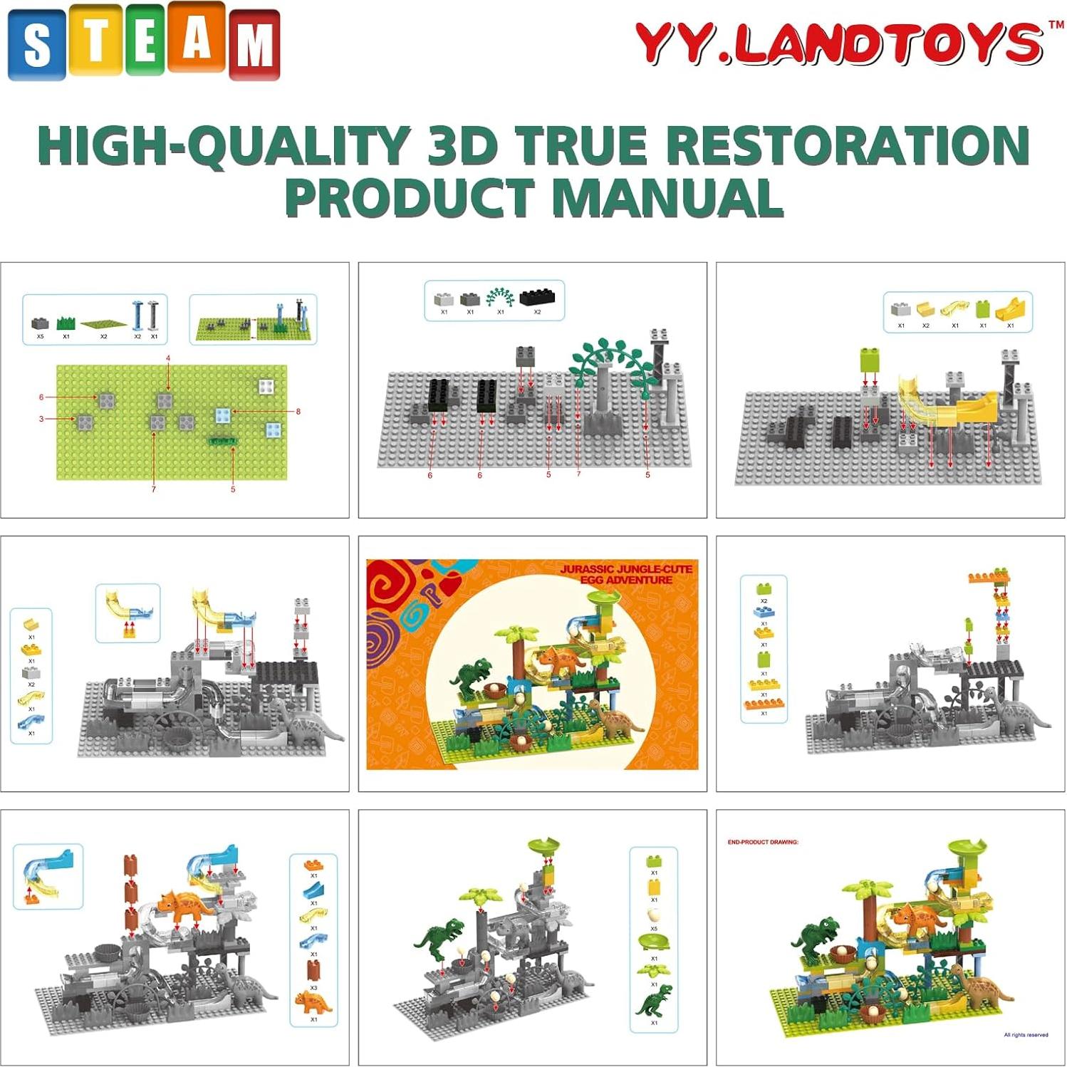 Carrera de Canicas de Dinosaurios YY LANDTOYS 125 Piezas