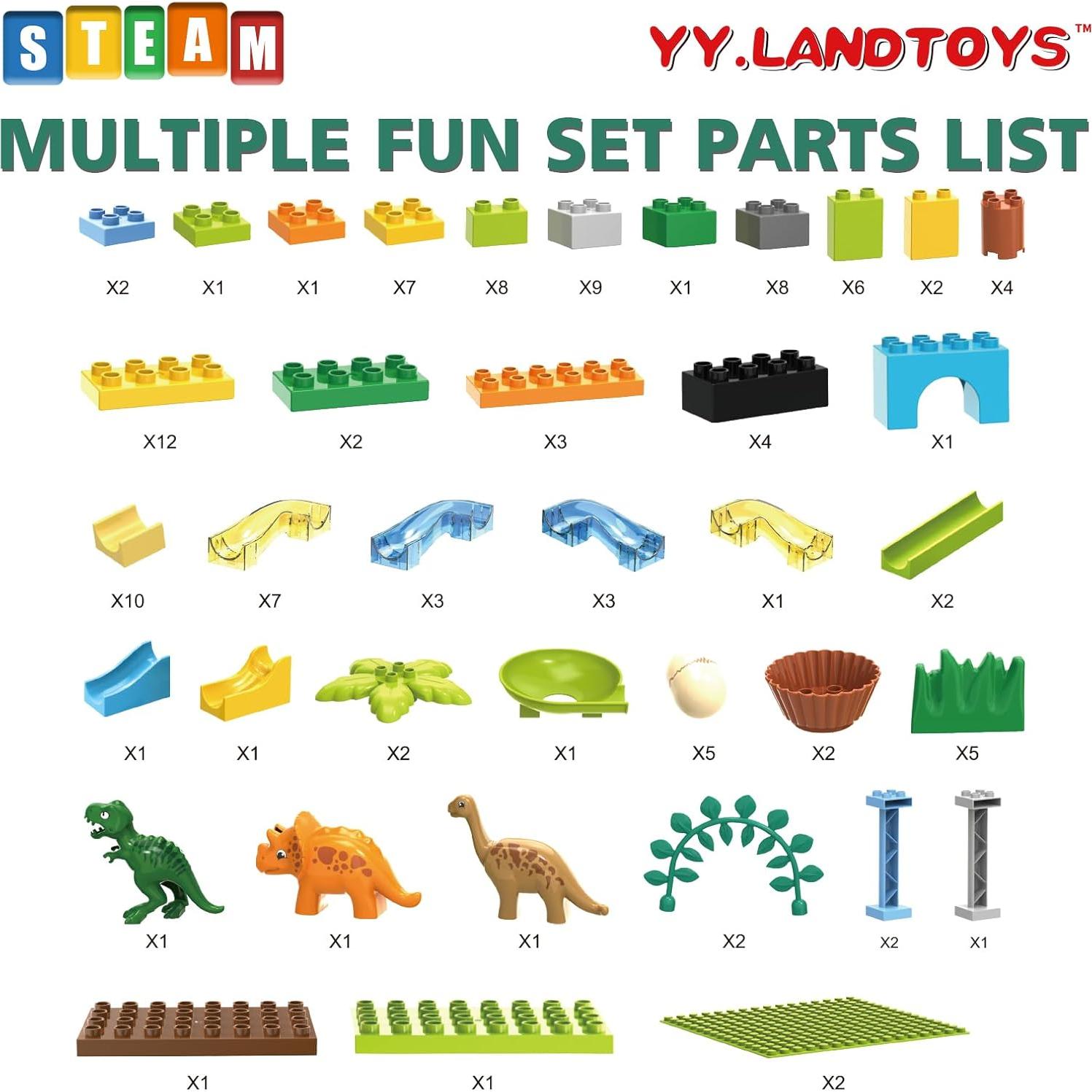 Carrera de Canicas de Dinosaurios YY LANDTOYS 125 Piezas