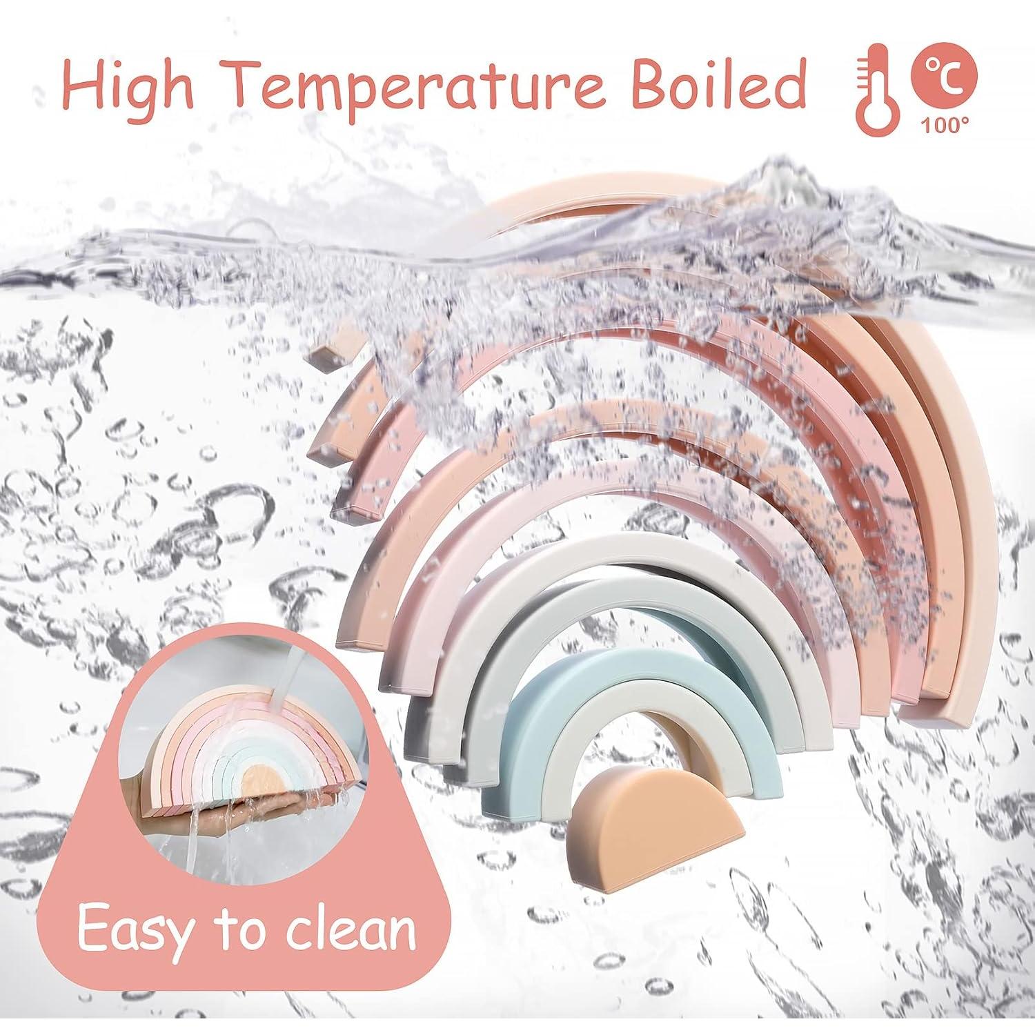 Juguete Apilable Arcoíris MCGMITT de Silicona 10 Capas