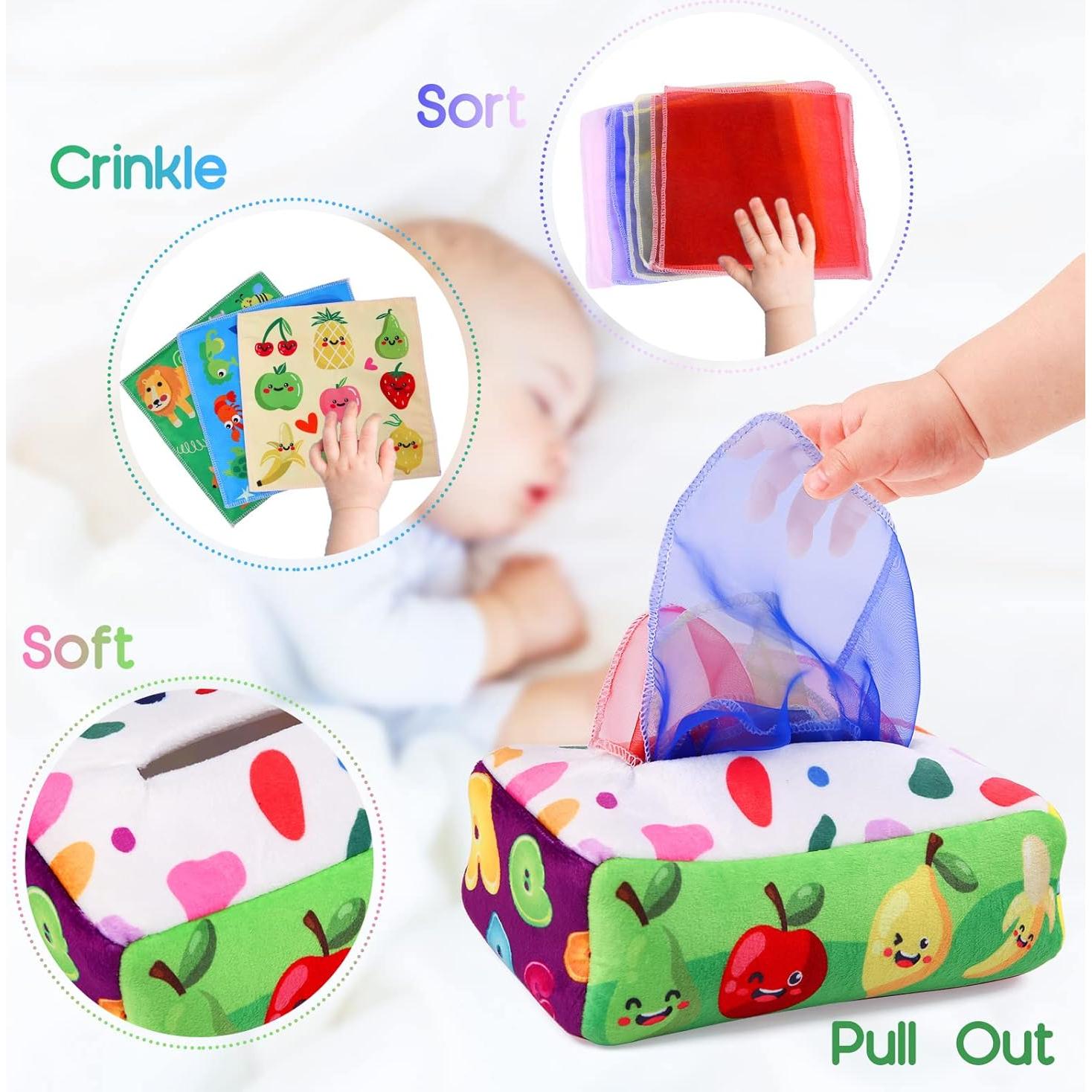 Juguete Sensorial Montessori YOGINGO Caja de Pañuelos Colorido