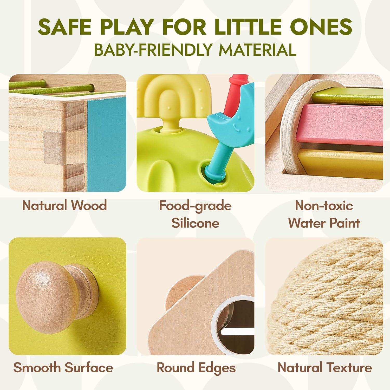 Juguetes Montessori 6-en-1 Giantbean para Bebés 6-12 Meses