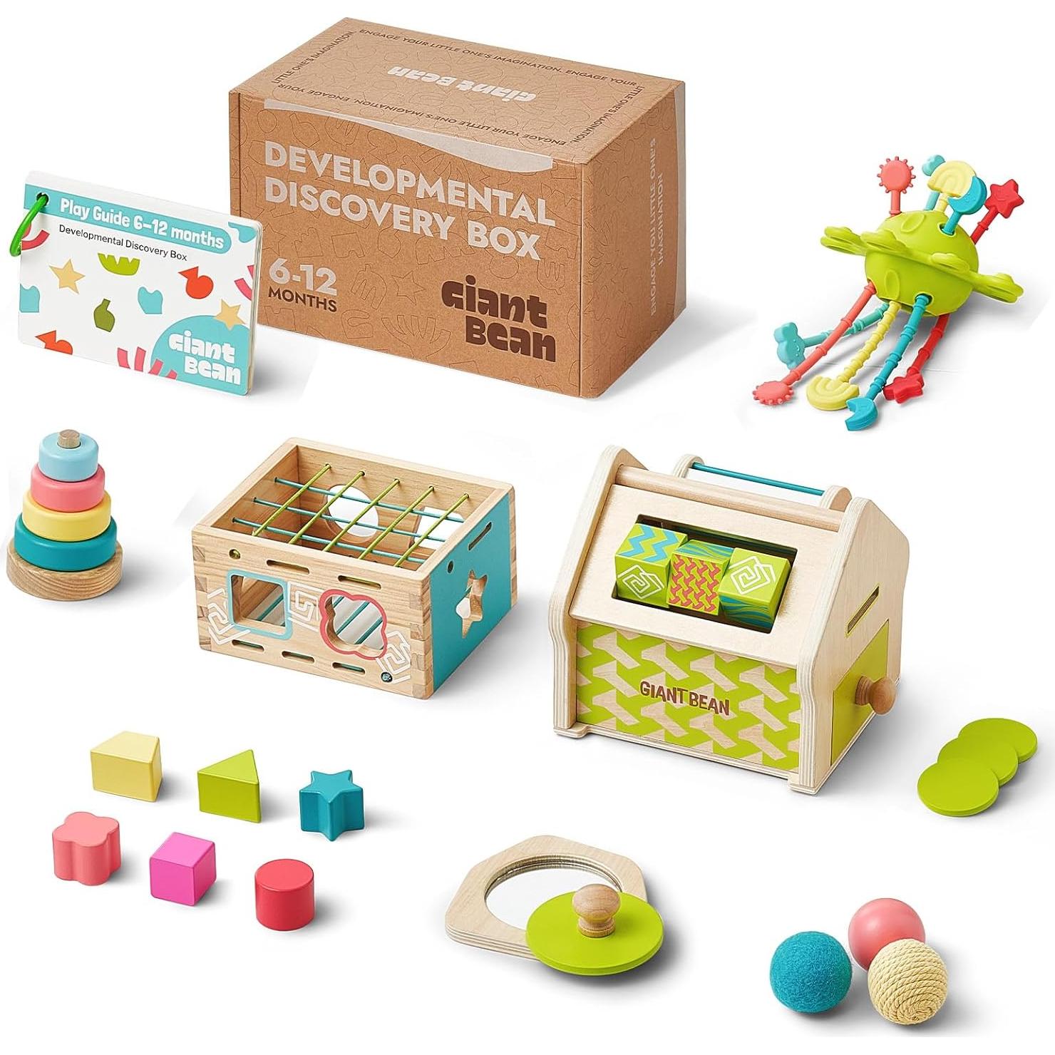 Juguetes Montessori 6-en-1 Giantbean para Bebés 6-12 Meses
