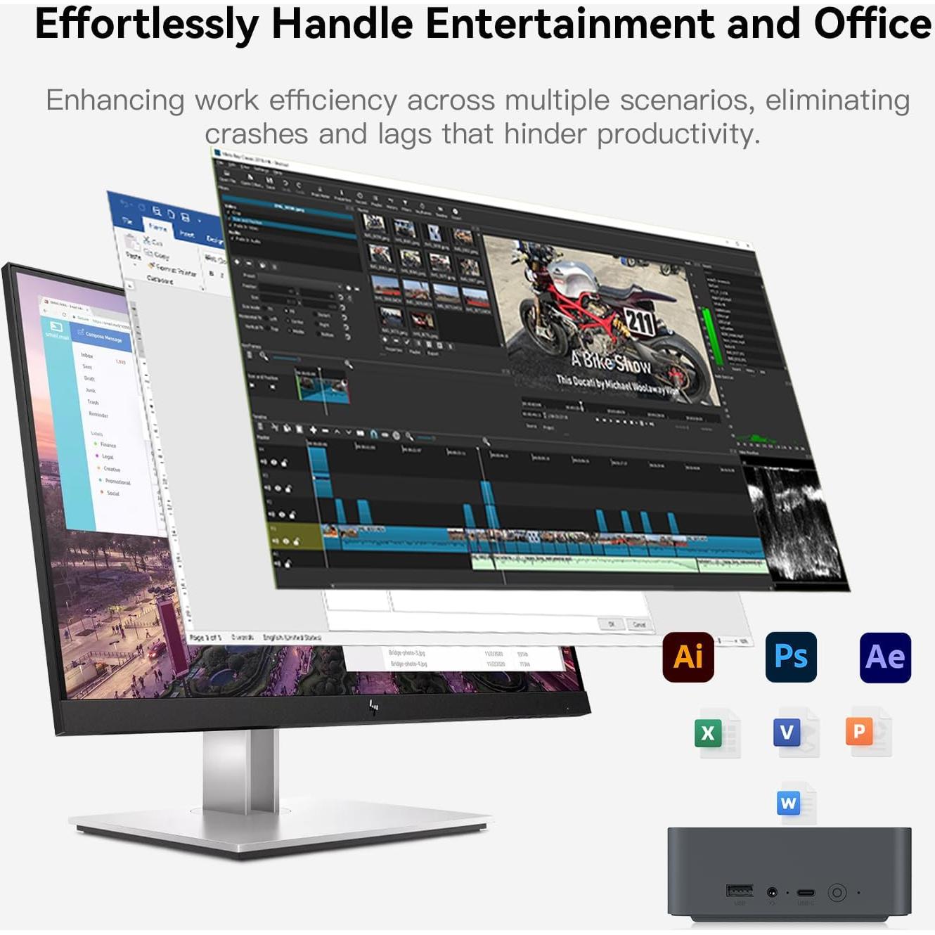 Mini PC Beelink EQR5, Ryzen 5 5650U, 32GB RAM, 1TB SSD