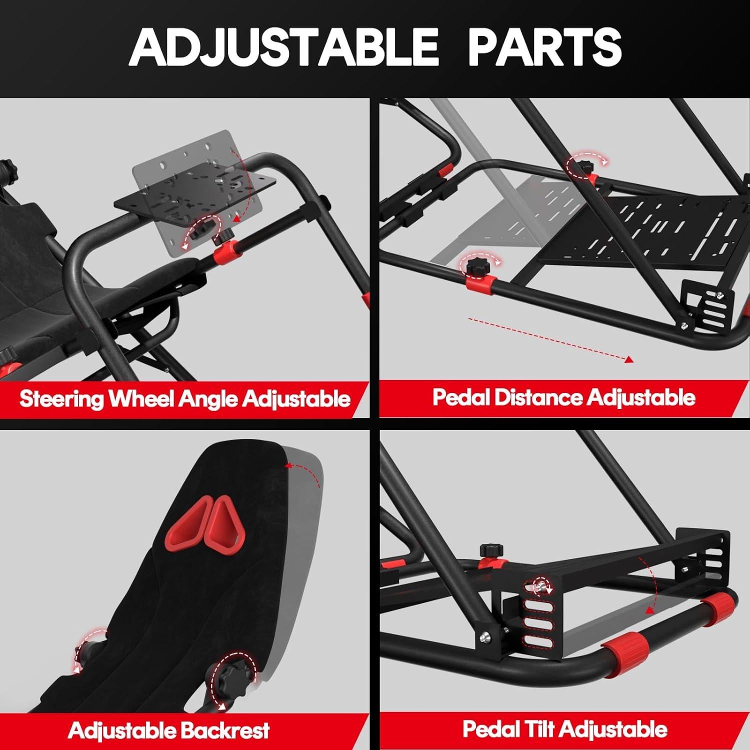 Cockpit Simulador de Carreras RACGTING Ajustable Negro