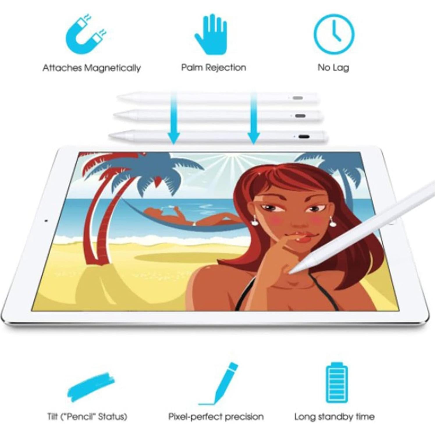 Lápiz Stylus Qukam para iPad con Sensibilidad y Rechazo de Palma