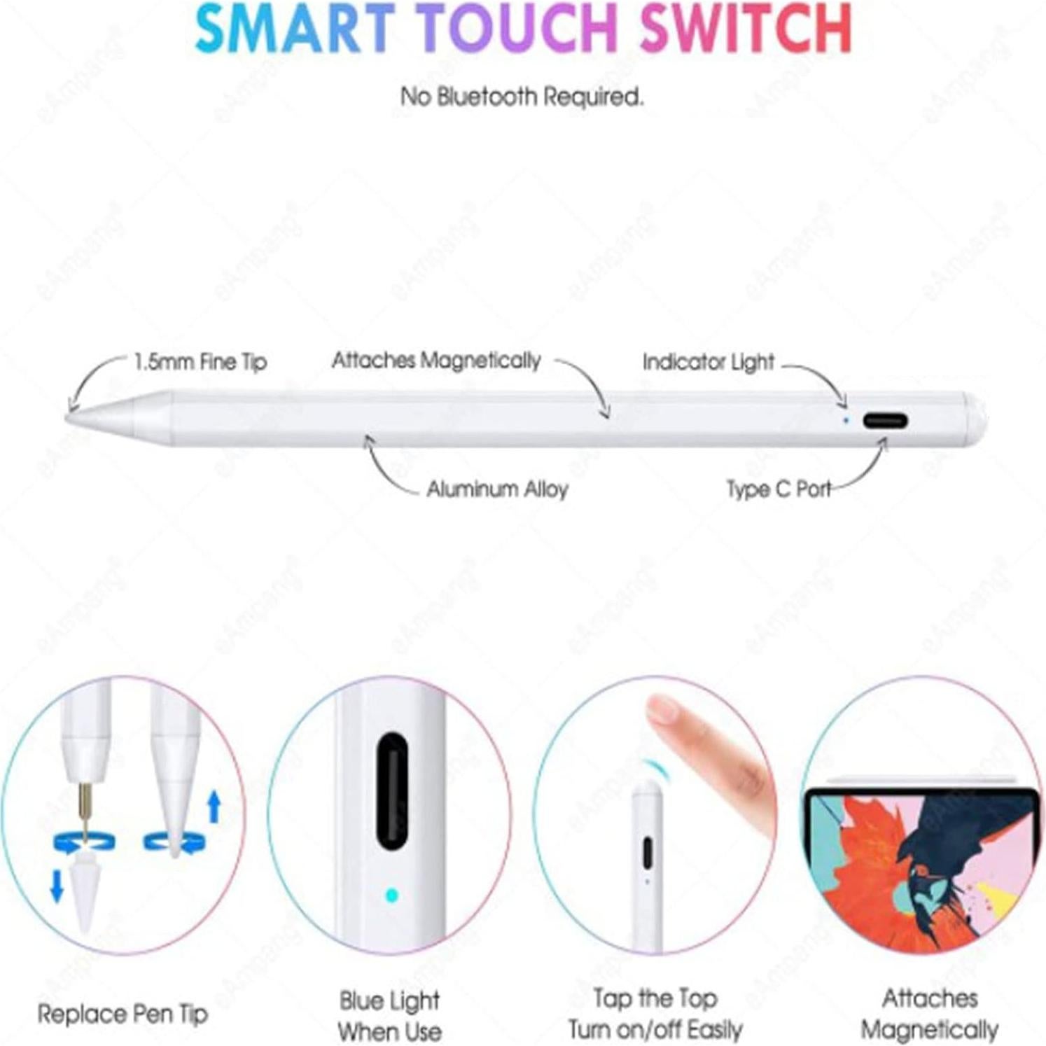 Lápiz Stylus Qukam para iPad con Sensibilidad y Rechazo de Palma
