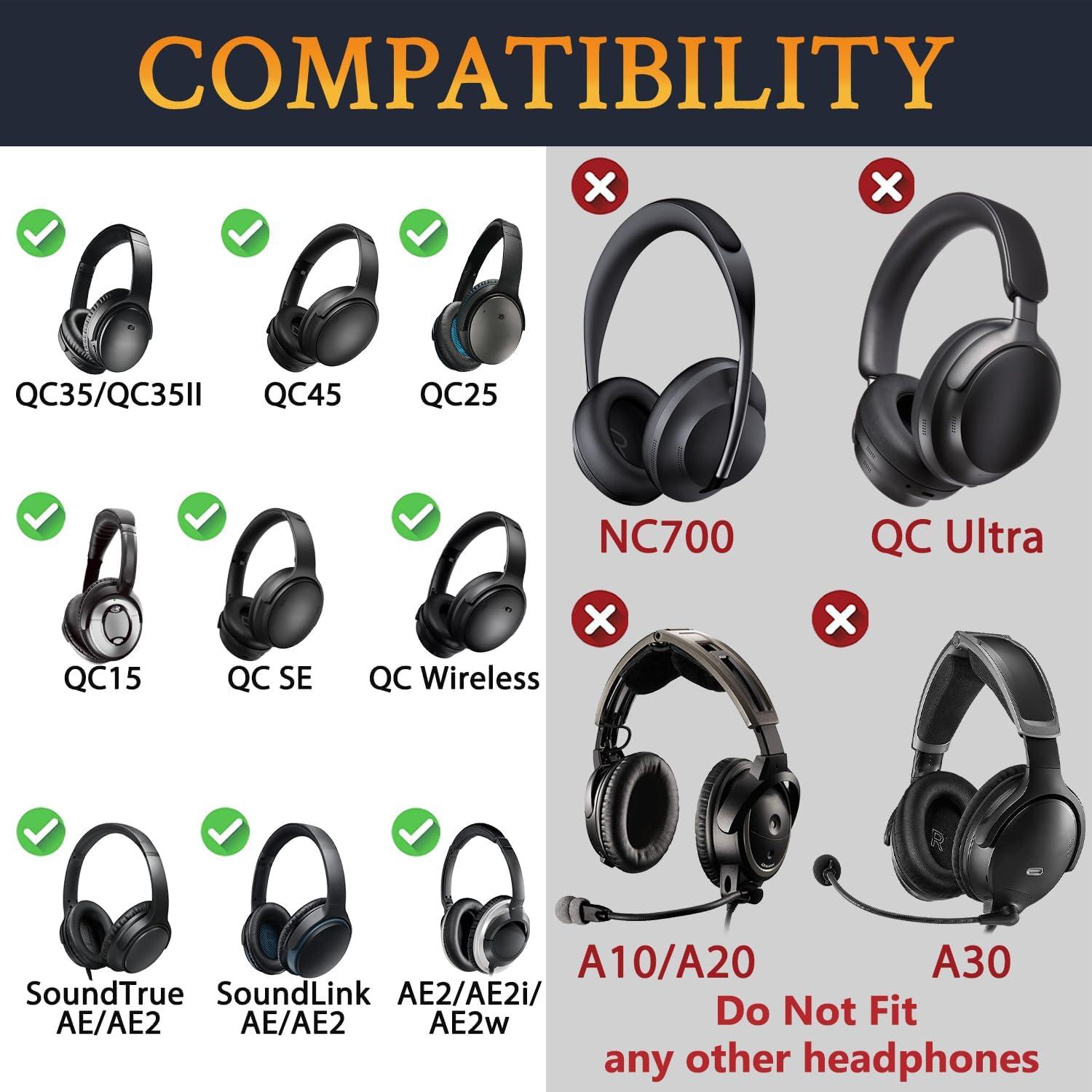 Funda de Silicona SOULWIT para Auriculares Bose QC15 QC25 QC35 - Resistente al Sudor