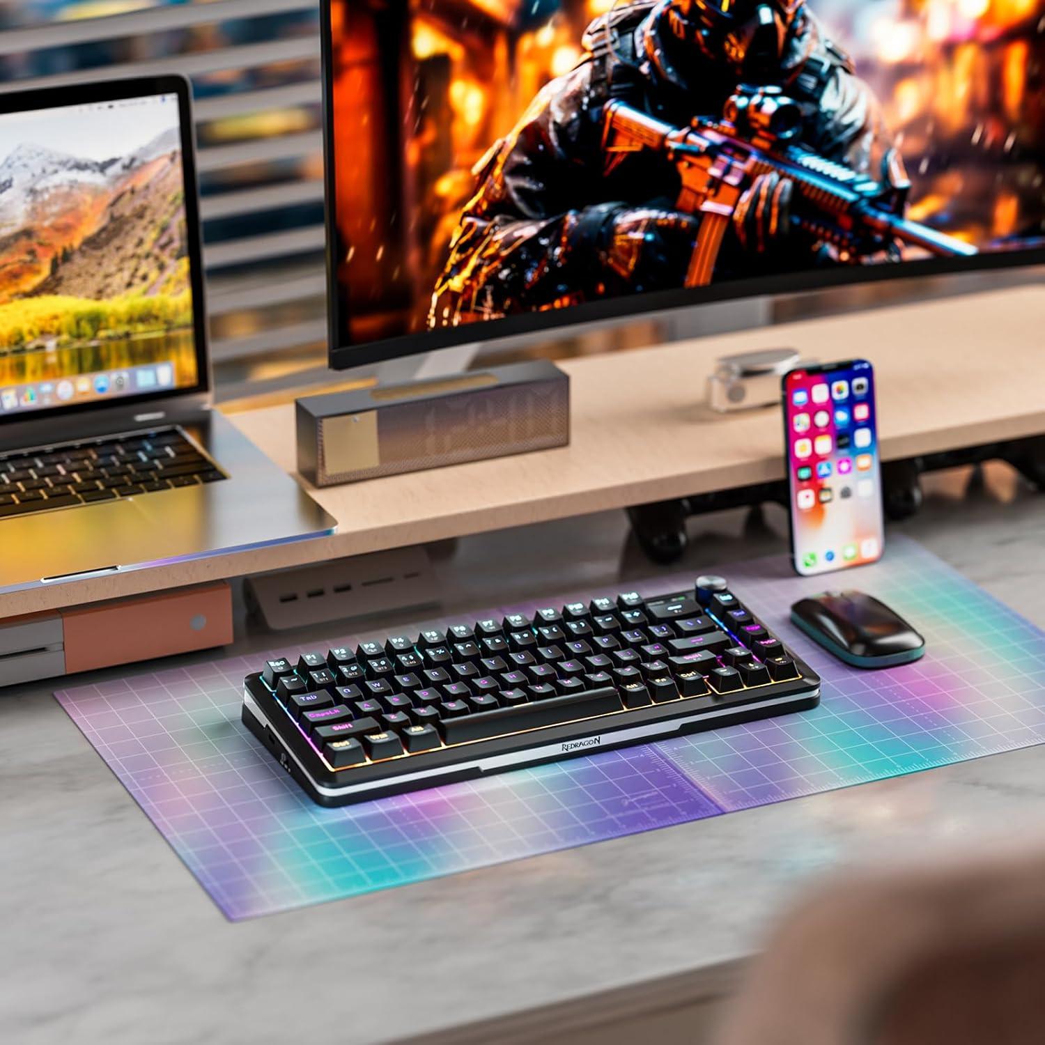 Teclado Mecánico Inalámbrico Redragon K708 Pro - RGB, 81 Teclas