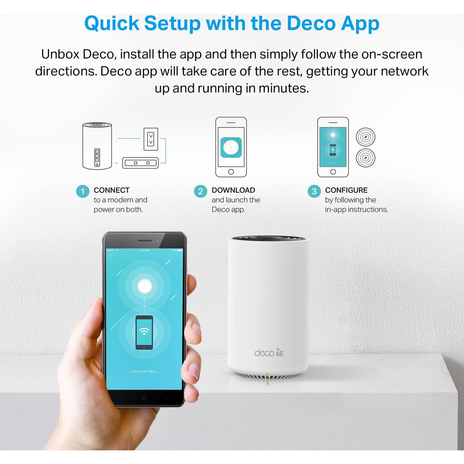 Router Mesh WiFi 6E TP-Link Deco XE75 Pro 5400 Mbps