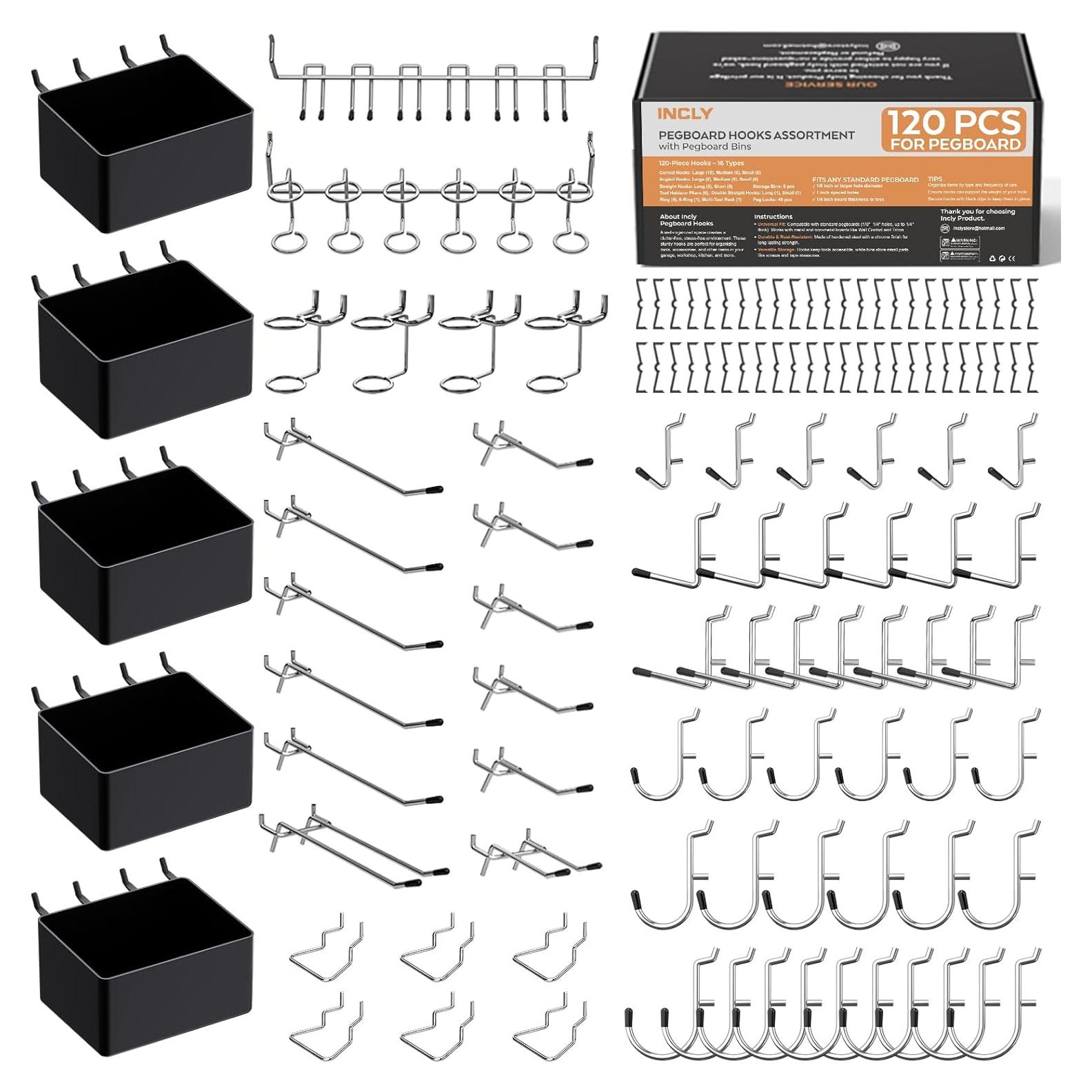 Kit de Accesorios para Tablero Perforado INCLY 120PCS