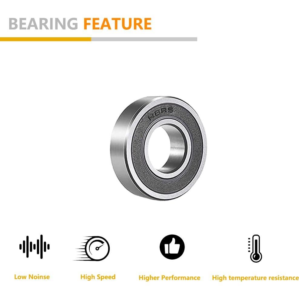 Rodamientos de Bolas R8-2RS QINDA 12.7x28.6x7.9mm 4 pcs