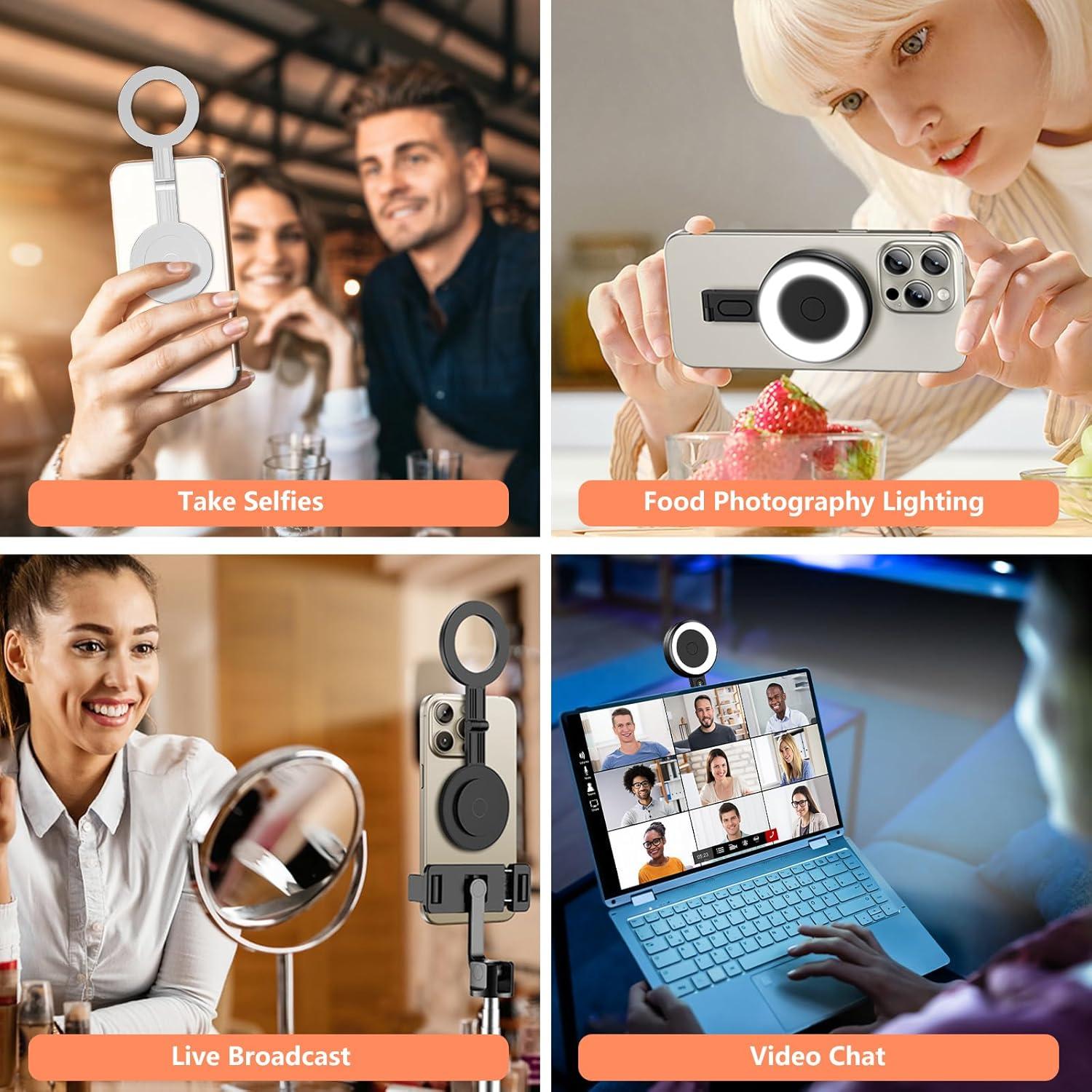 Anillo de Luz LED YUBRAND para iPhone 32 LEDs 6 Modos Compacto