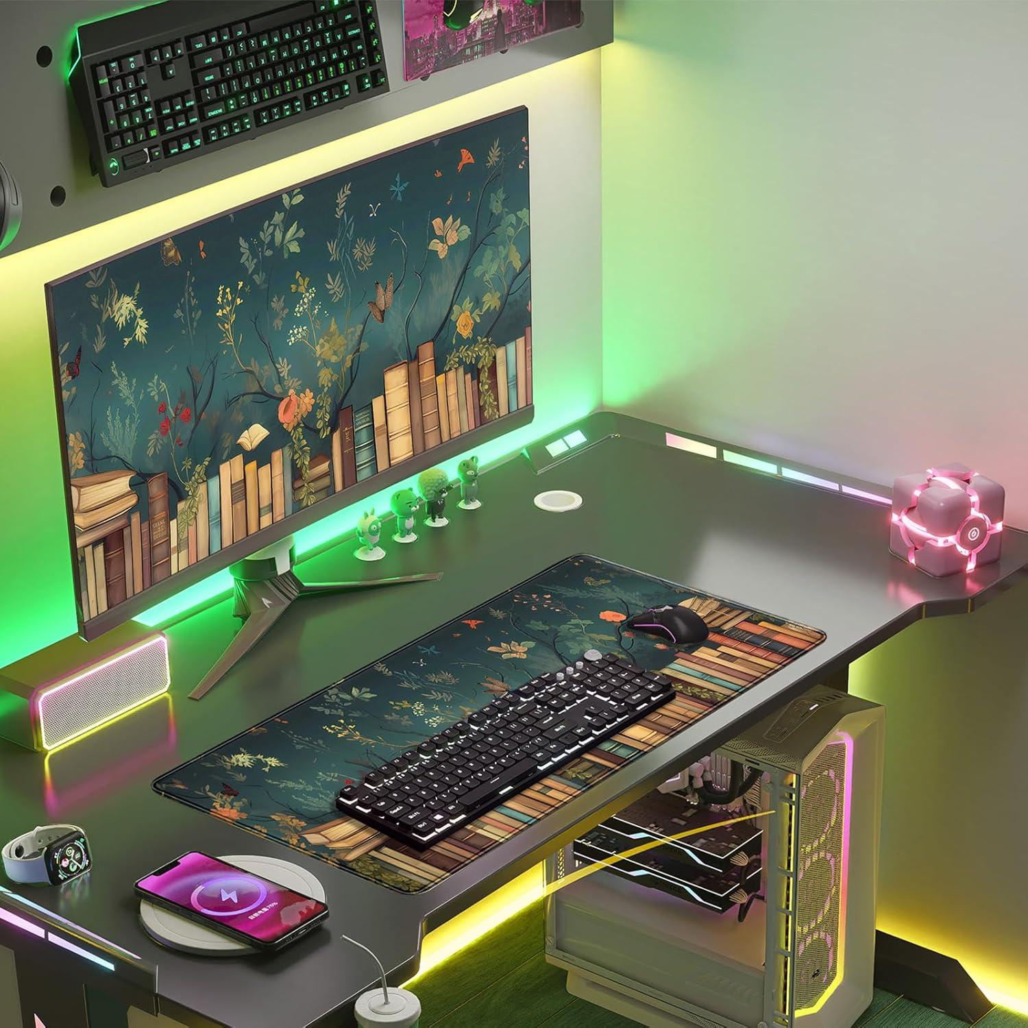 Alfombrilla de escritorio Nasdalgias A-Libros Florales 80x40cm