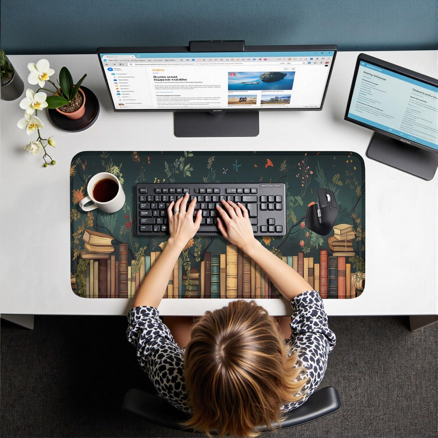 Alfombrilla de escritorio Nasdalgias A-Libros Florales 80x40cm