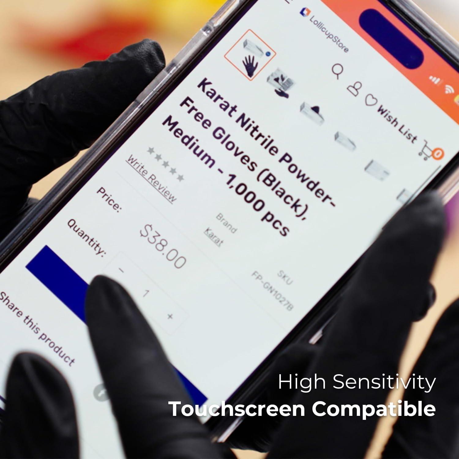 Guantes de Vinilo Sintético Karat Azul y Negro - 1000 Pzas