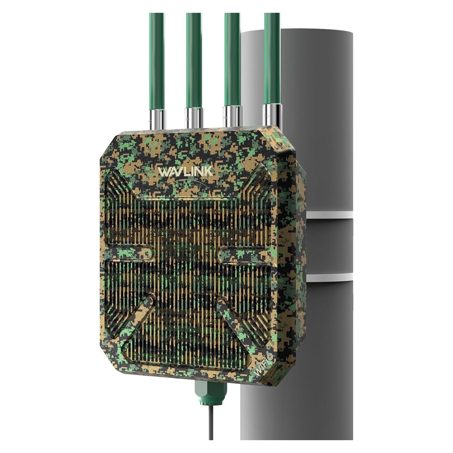 Extensor WiFi 6 Exterior WAVLINK WL-WN573HX1-B, IP67, 4x8dBi