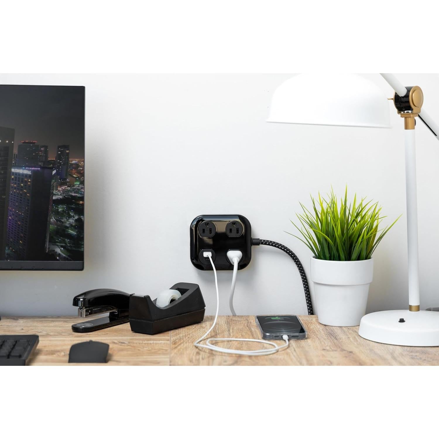 Protector contra Sobretensiones GE 3 Salidas USB-C 245 Julios