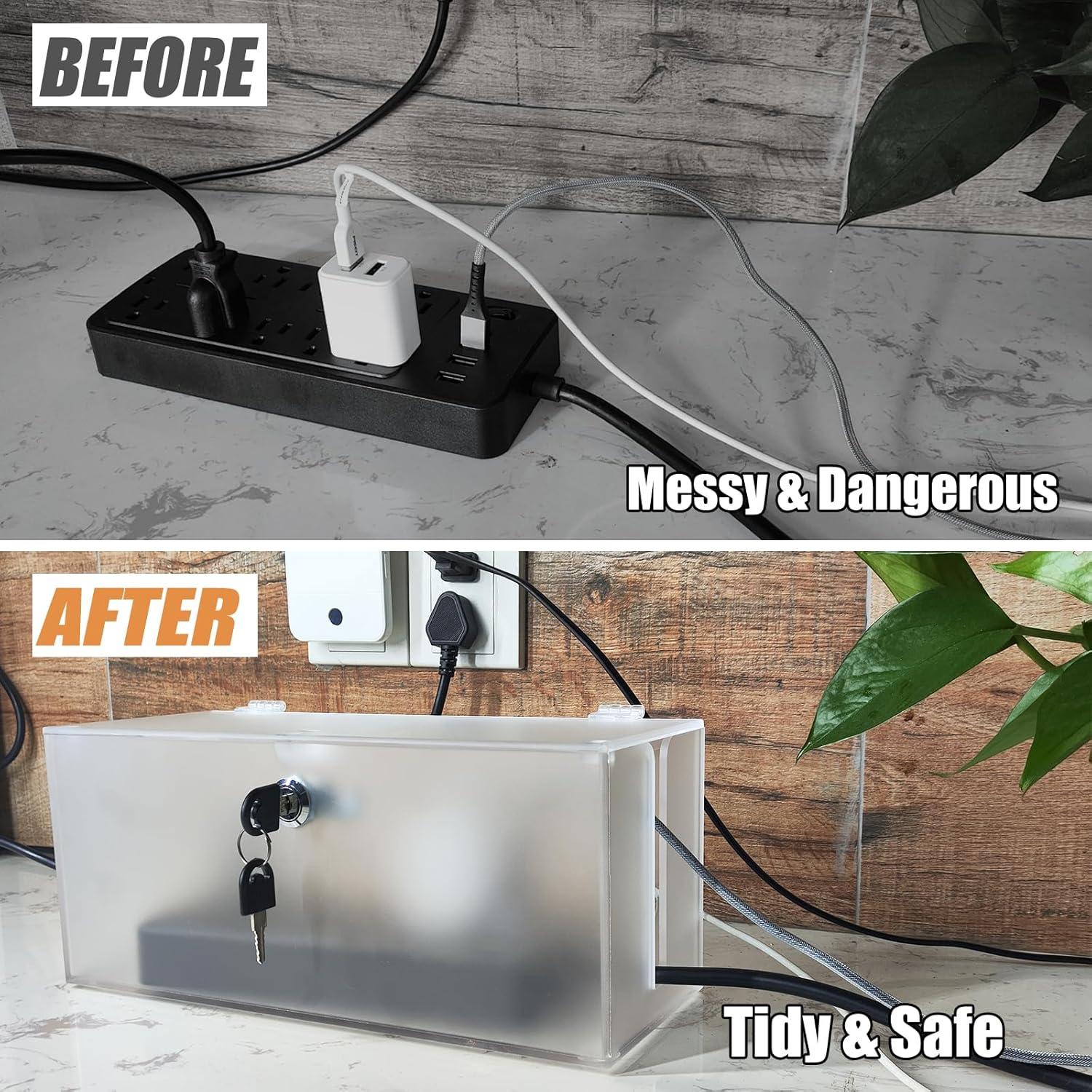 Caja Organizadora de Cables PILISPARK 2PC Acrílico Esmerilado