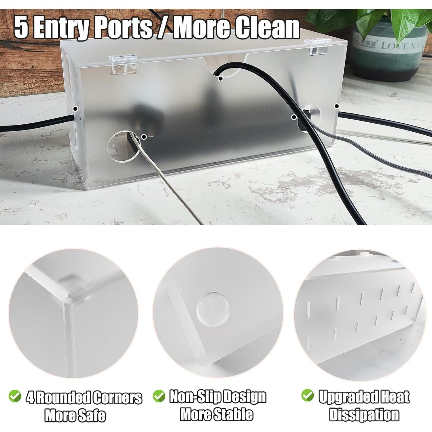 Caja Organizadora de Cables PILISPARK 2PC Acrílico Esmerilado