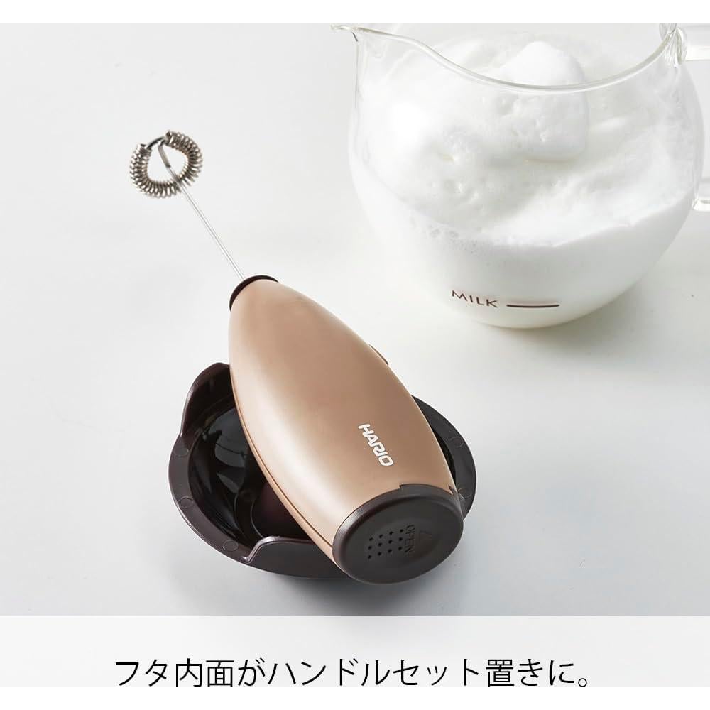 Espumador de Leche Eléctrico Hario Qto con Jarra 100ml Marrón