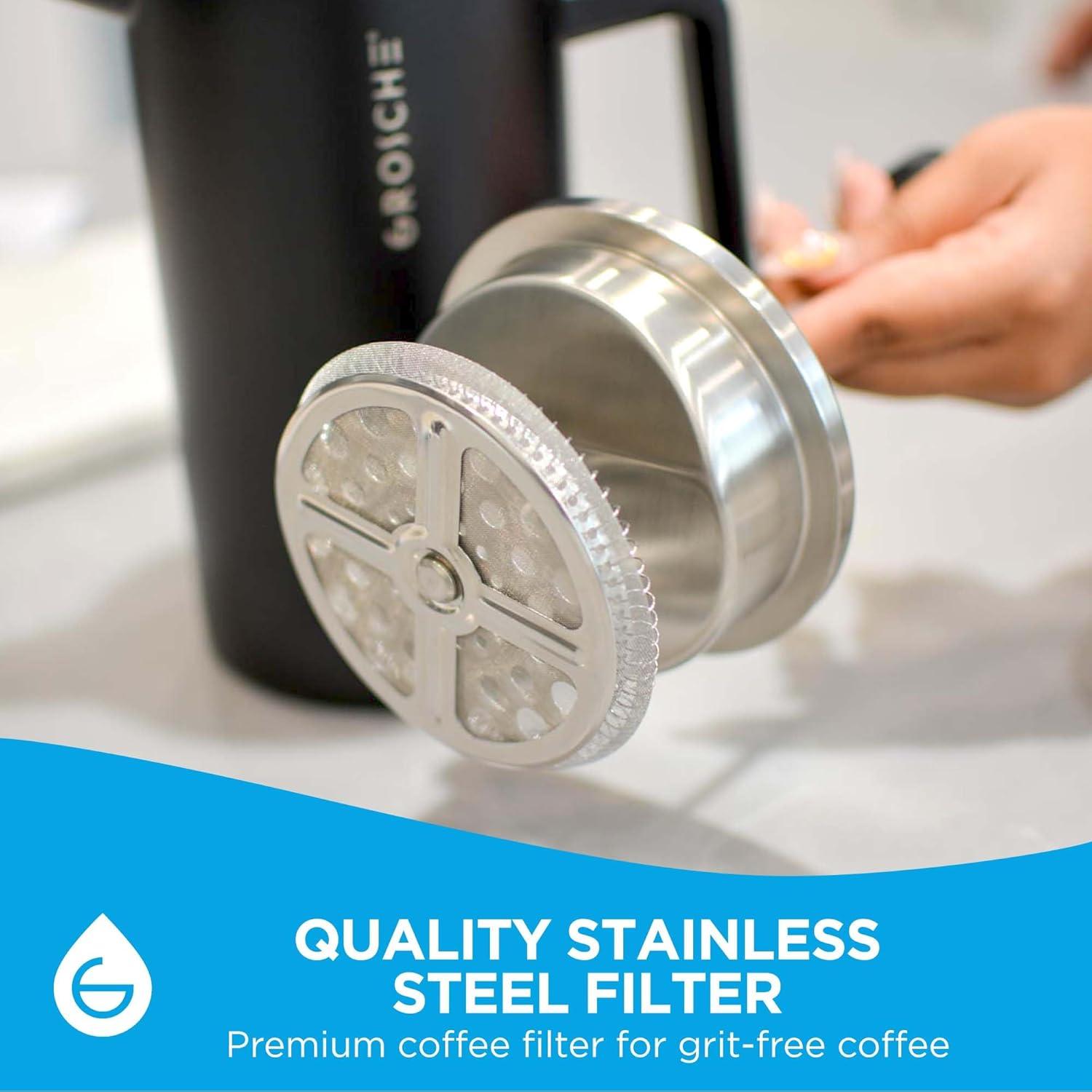 Cafetera Prensa Francesa GROSCHE Dublin Acero Inoxidable 8 Tazas