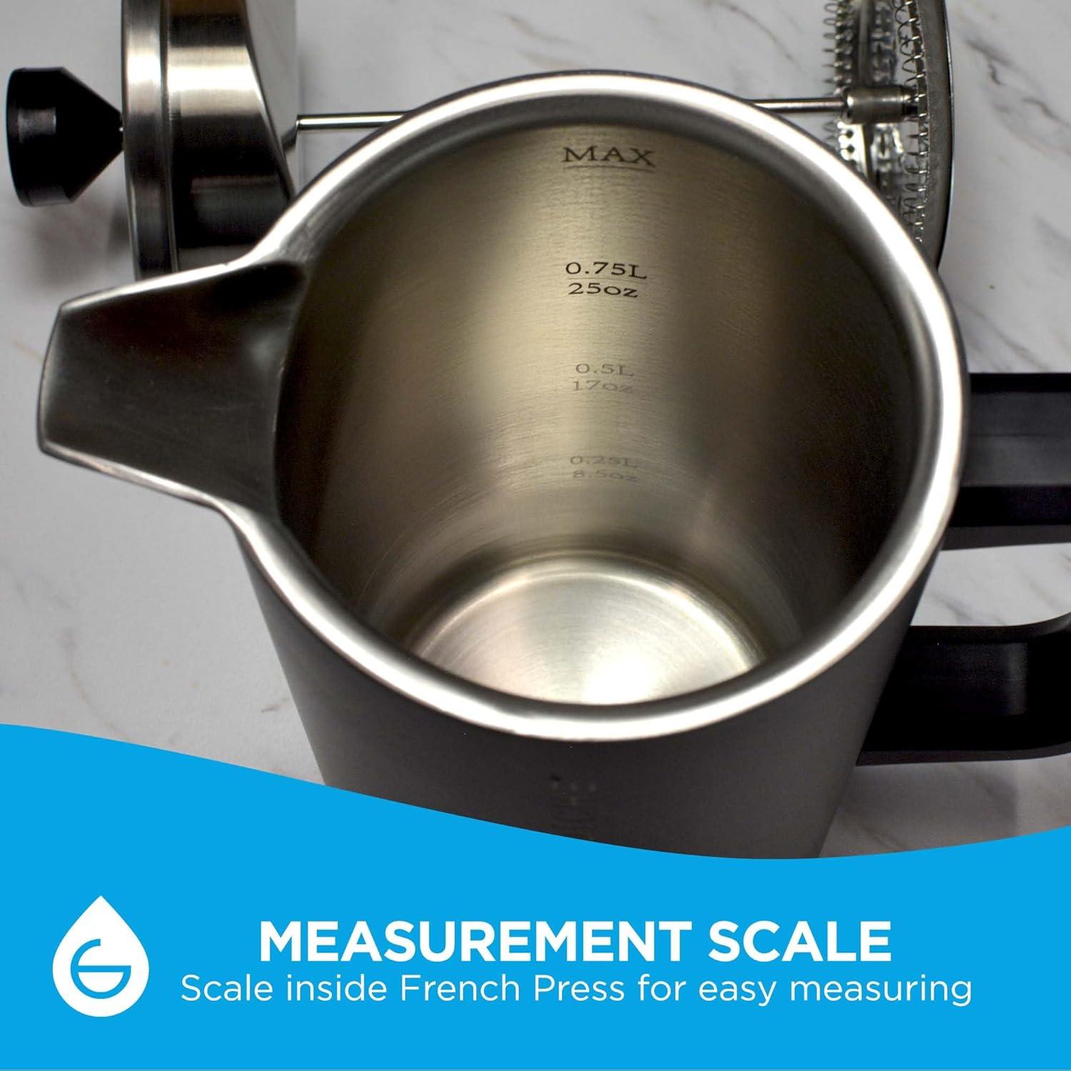 Cafetera Prensa Francesa GROSCHE Dublin Acero Inoxidable 8 Tazas