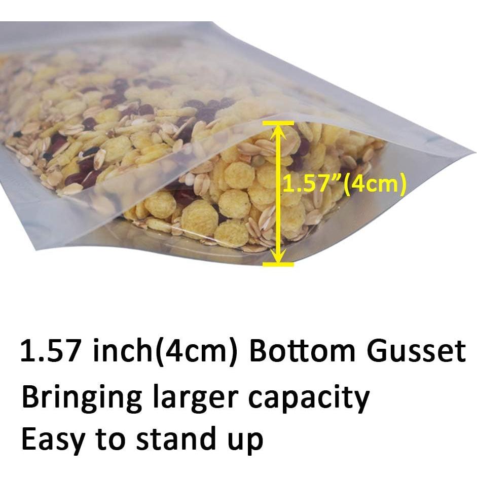 100 Bolsas de Pie con Cremallera Belinlen 14x25.5cm Reutilizables